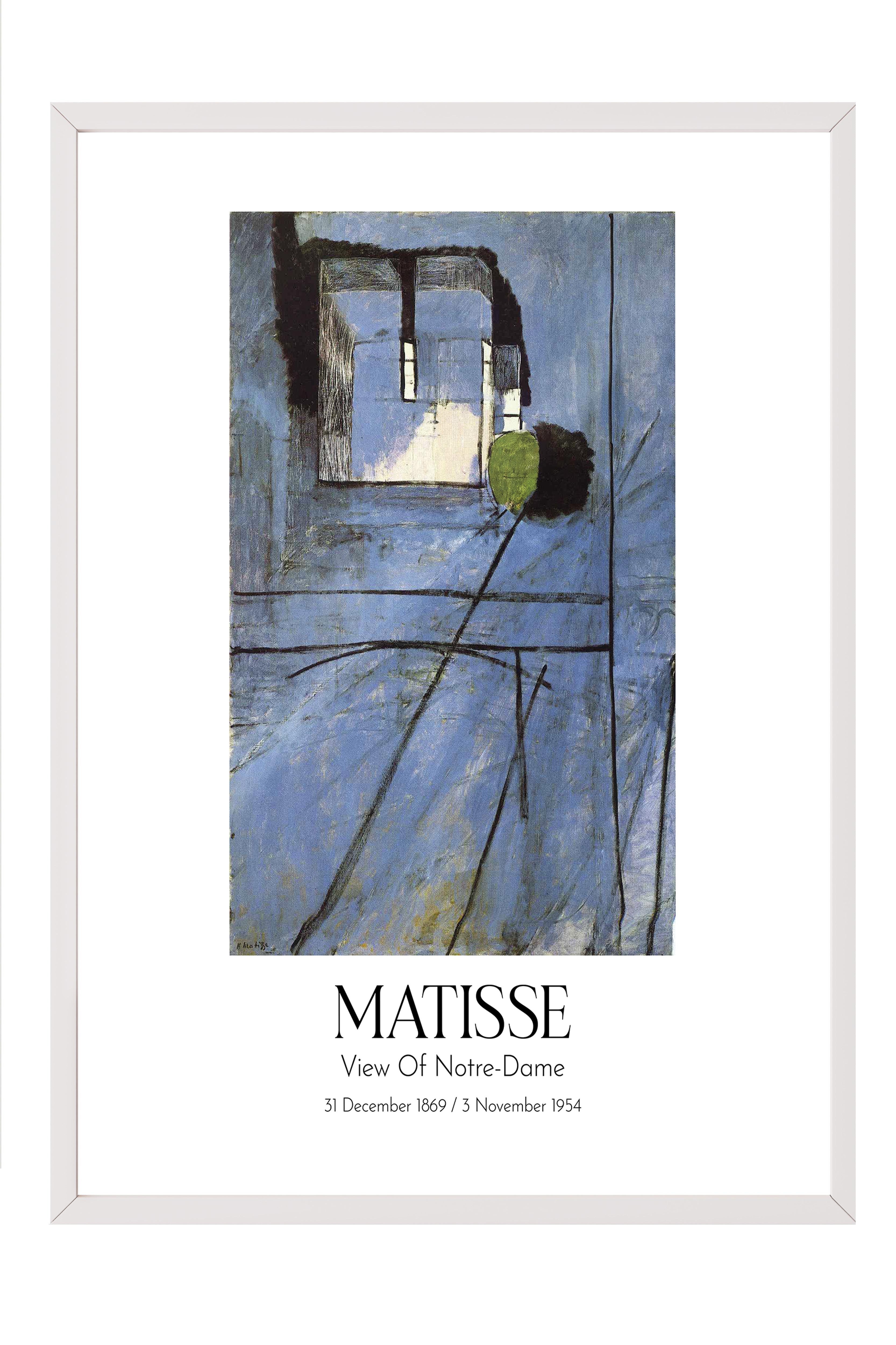 Matisse - View Of Notre-Dame, Beyaz Çerçeveli Tablo, Sanat Serisi NO:112310