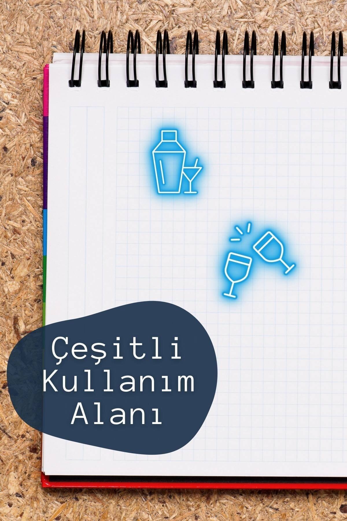 Mavi Neon Temalı Sticker Seti - 17 Adet Etiket Seti- Telefon, Tablet, Defter Laptop Uyumlu Etiket