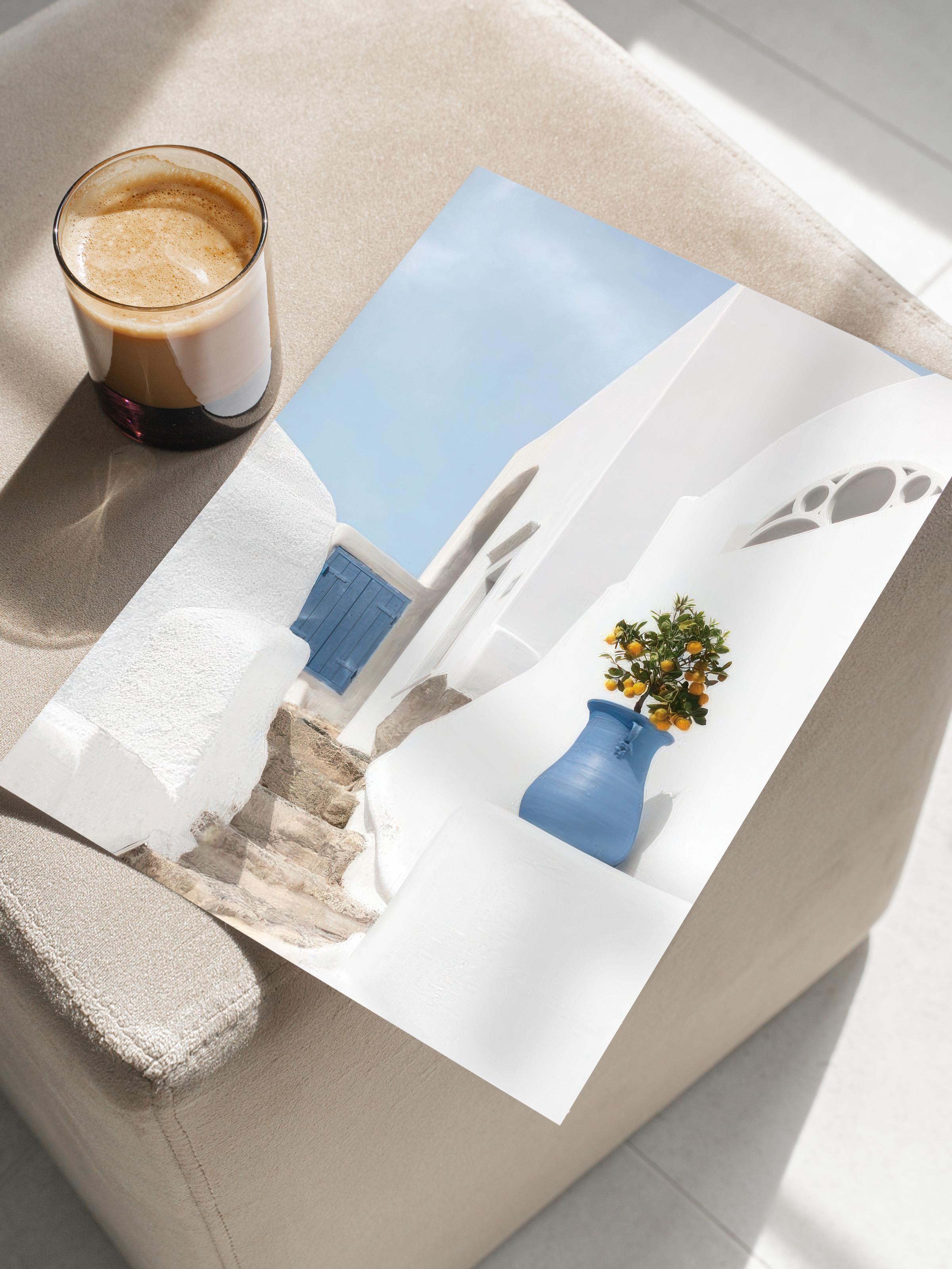 Mediterranean Stairs Poster, Dikey Duvar Tablosu Comfort Serisi NO:108479