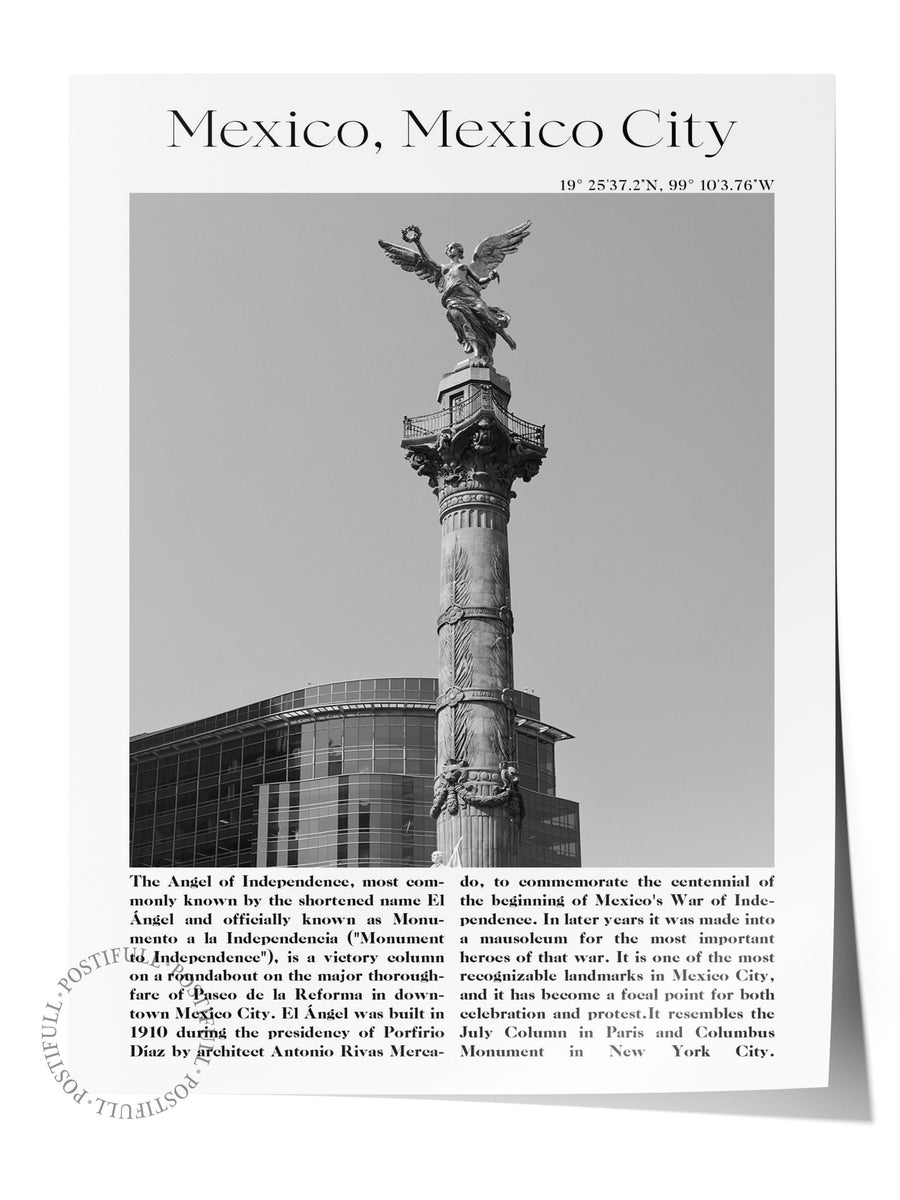 Mexico City - Meksika, Şehir Temalı Poster, Çerçevesiz Duvar Posteri, NO:30025
