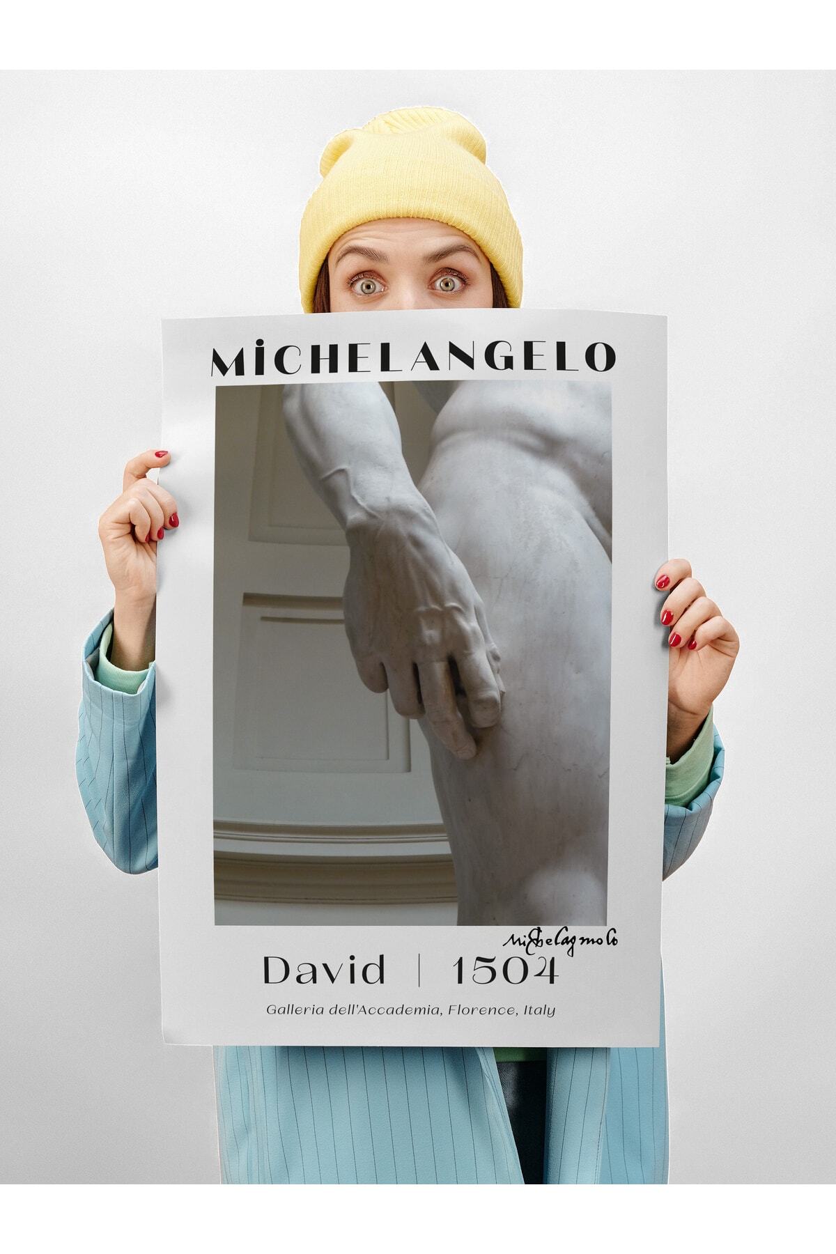 Michelangelo Poster Tablo - David, Davut Heykeli Duvar Posteri - Çerçevesiz Sanat Serisi Posterleri