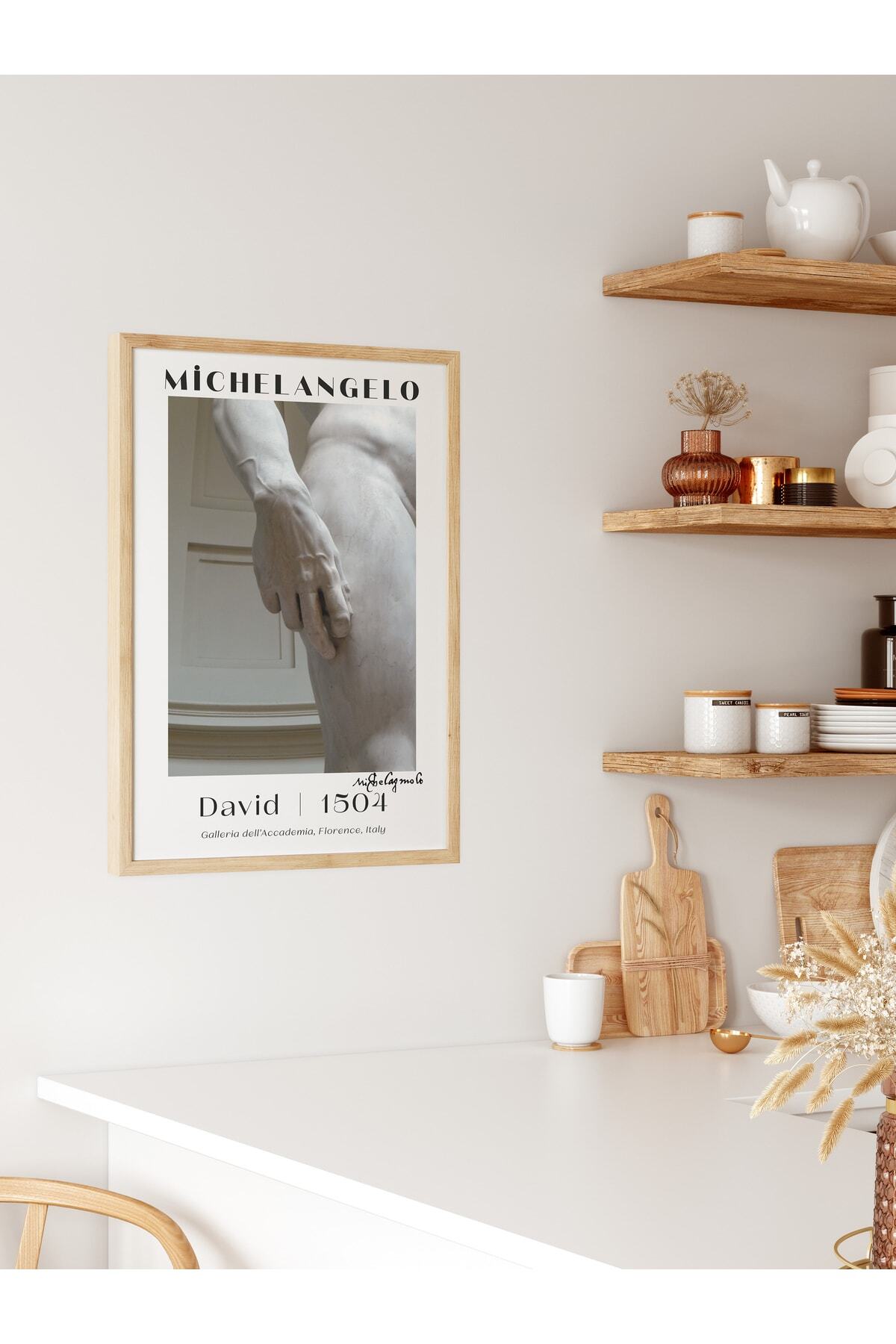 Michelangelo Poster Tablo - David, Davut Heykeli Duvar Posteri - Çerçevesiz Sanat Serisi Posterleri