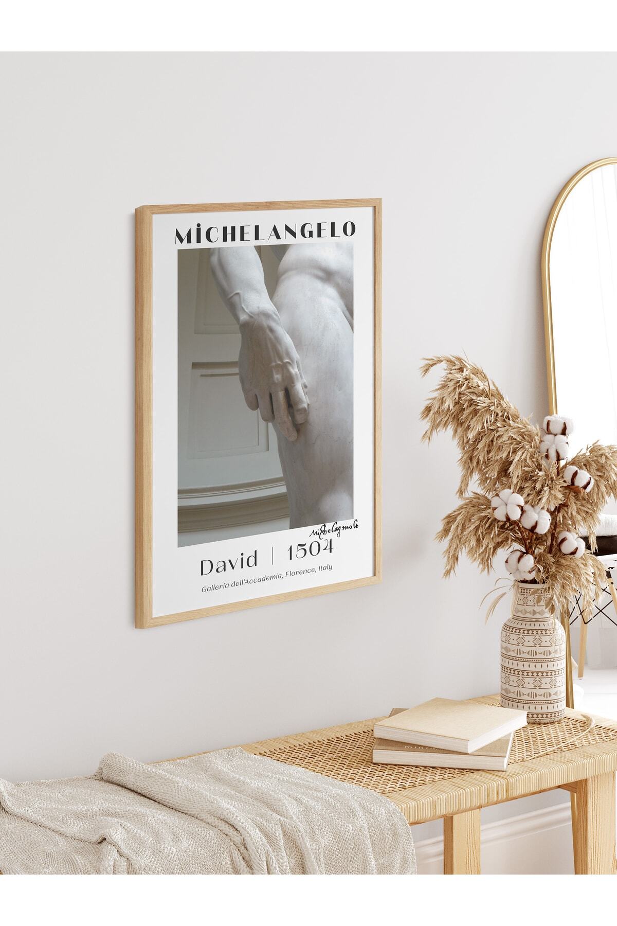 Michelangelo Poster Tablo - David, Davut Heykeli Duvar Posteri - Çerçevesiz Sanat Serisi Posterleri