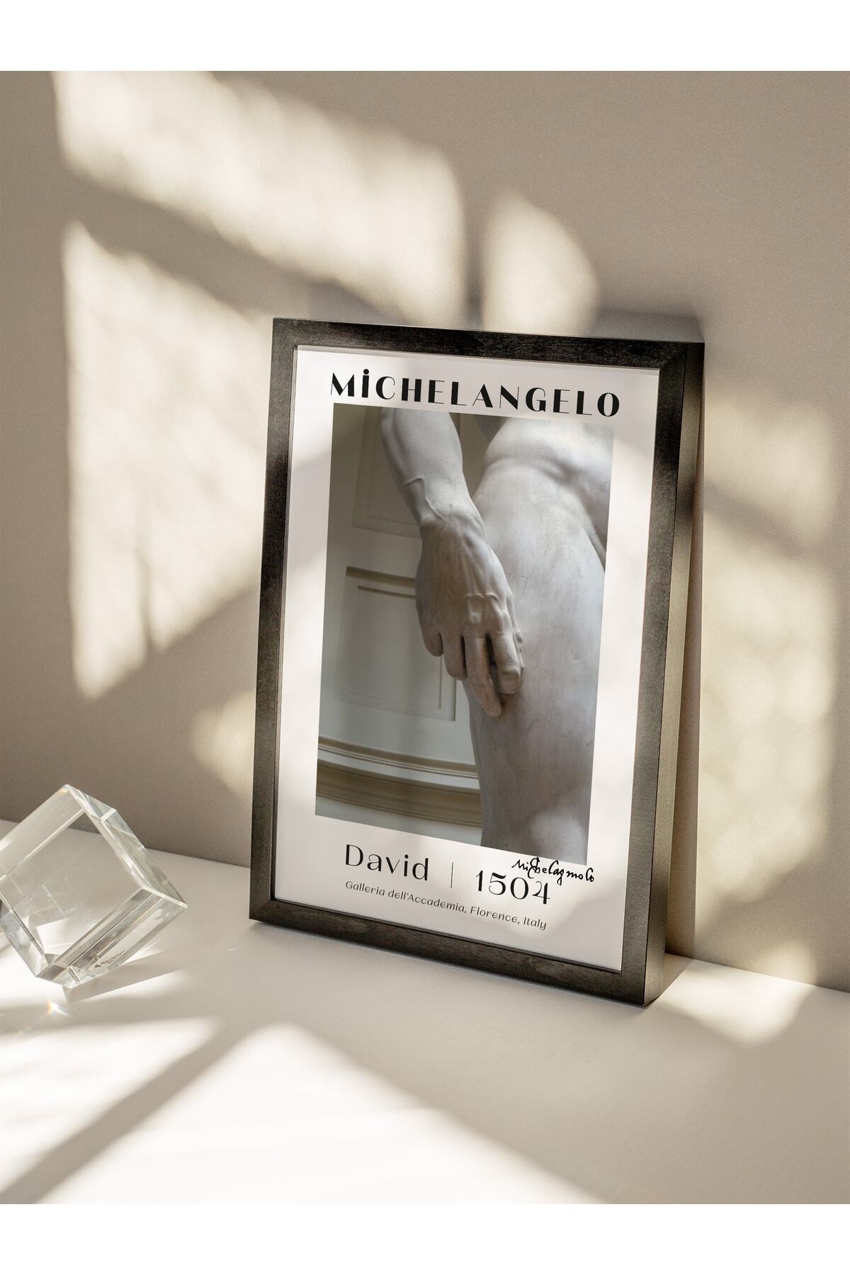 Michelangelo Poster Tablo - David, Davut Heykeli Duvar Posteri - Çerçevesiz Sanat Serisi Posterleri