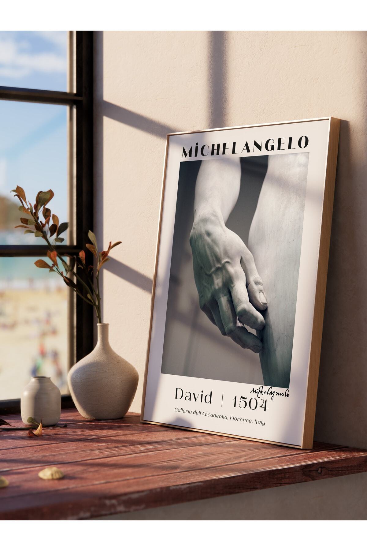 Michelangelo Poster Tablo - David, Davut Heykeli Duvar Posteri - Çerçevesiz Sanat Serisi Posterleri