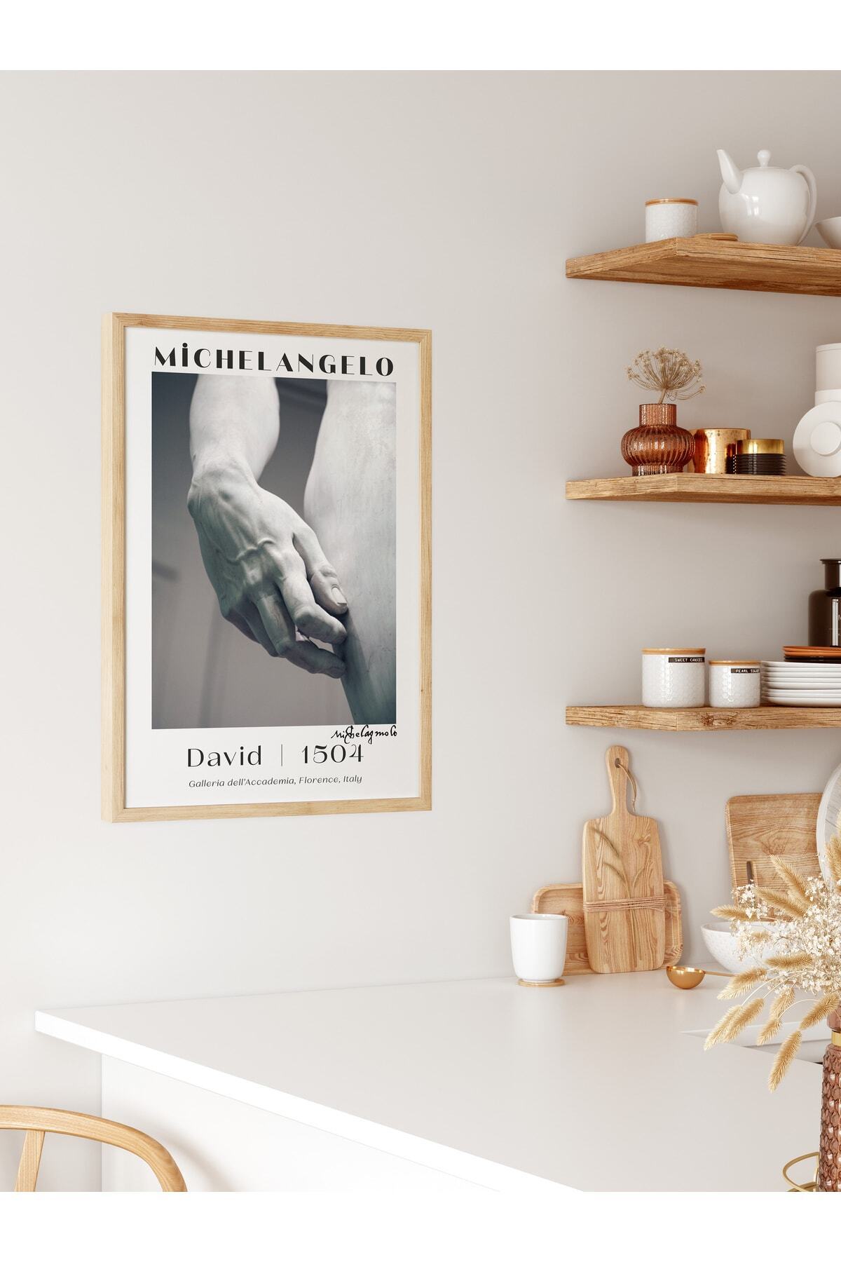 Michelangelo Poster Tablo - David, Davut Heykeli Duvar Posteri - Çerçevesiz Sanat Serisi Posterleri
