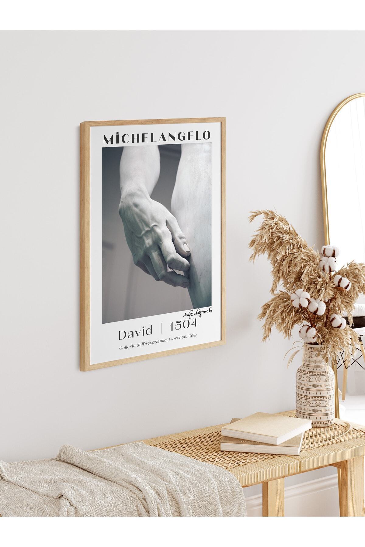 Michelangelo Poster Tablo - David, Davut Heykeli Duvar Posteri - Çerçevesiz Sanat Serisi Posterleri