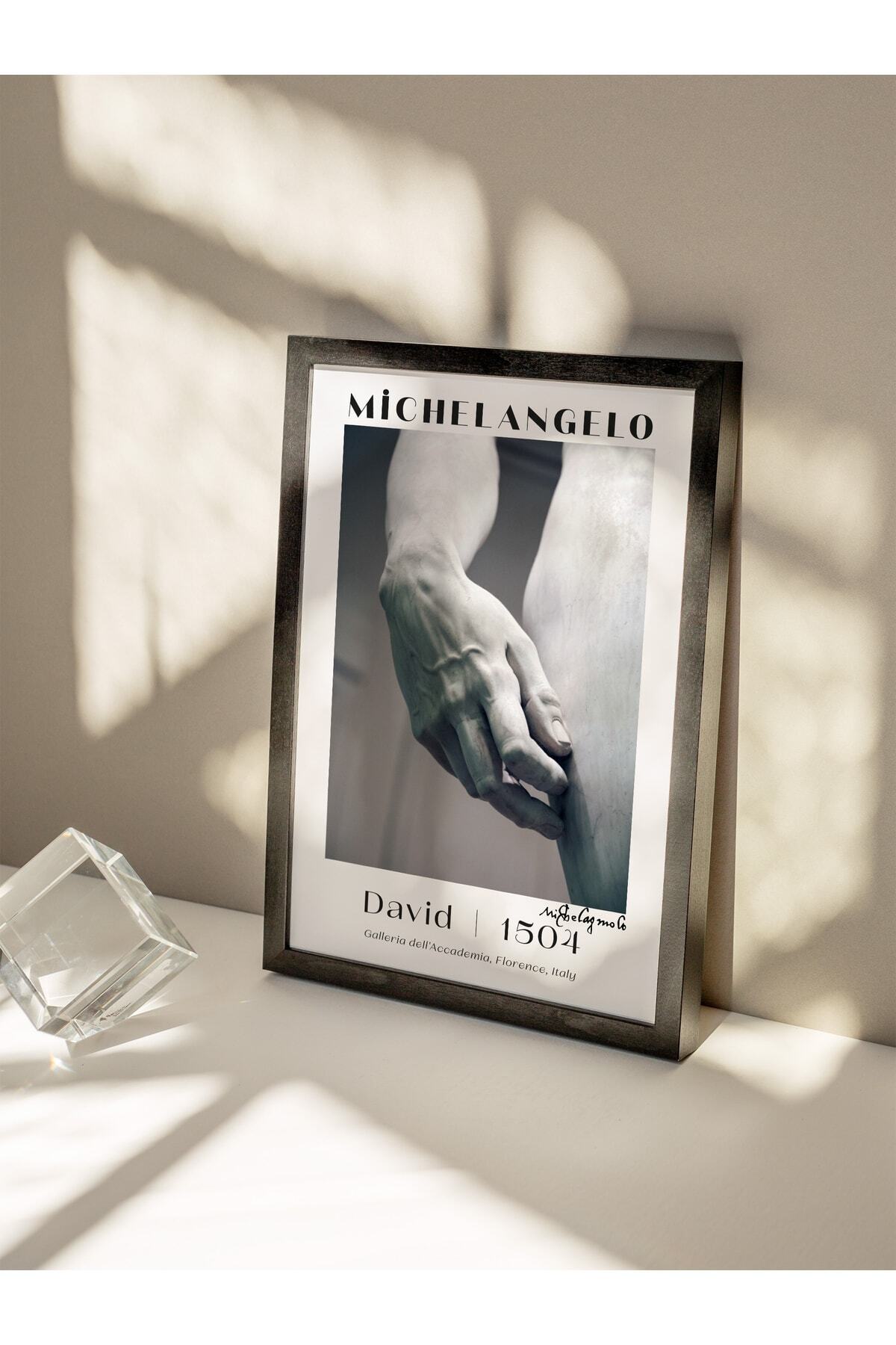 Michelangelo Poster Tablo - David, Davut Heykeli Duvar Posteri - Çerçevesiz Sanat Serisi Posterleri