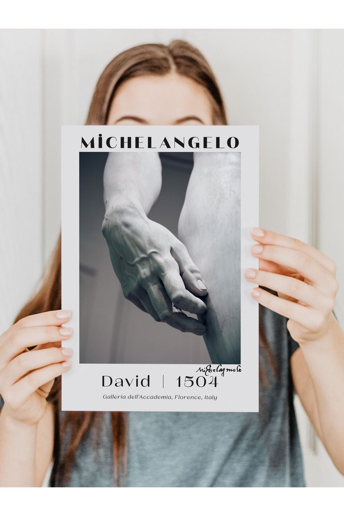 Michelangelo Poster Tablo - David, Davut Heykeli Duvar Posteri - Çerçevesiz Sanat Serisi Posterleri