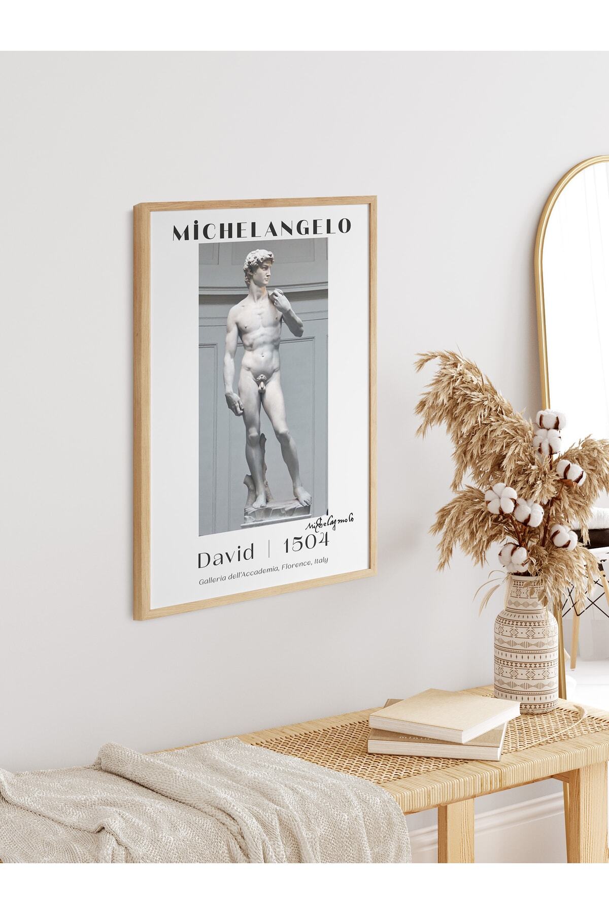 Michelangelo Poster Tablo - David, Davut Heykeli Duvar Posteri - Çerçevesiz Sanat Serisi Posterleri