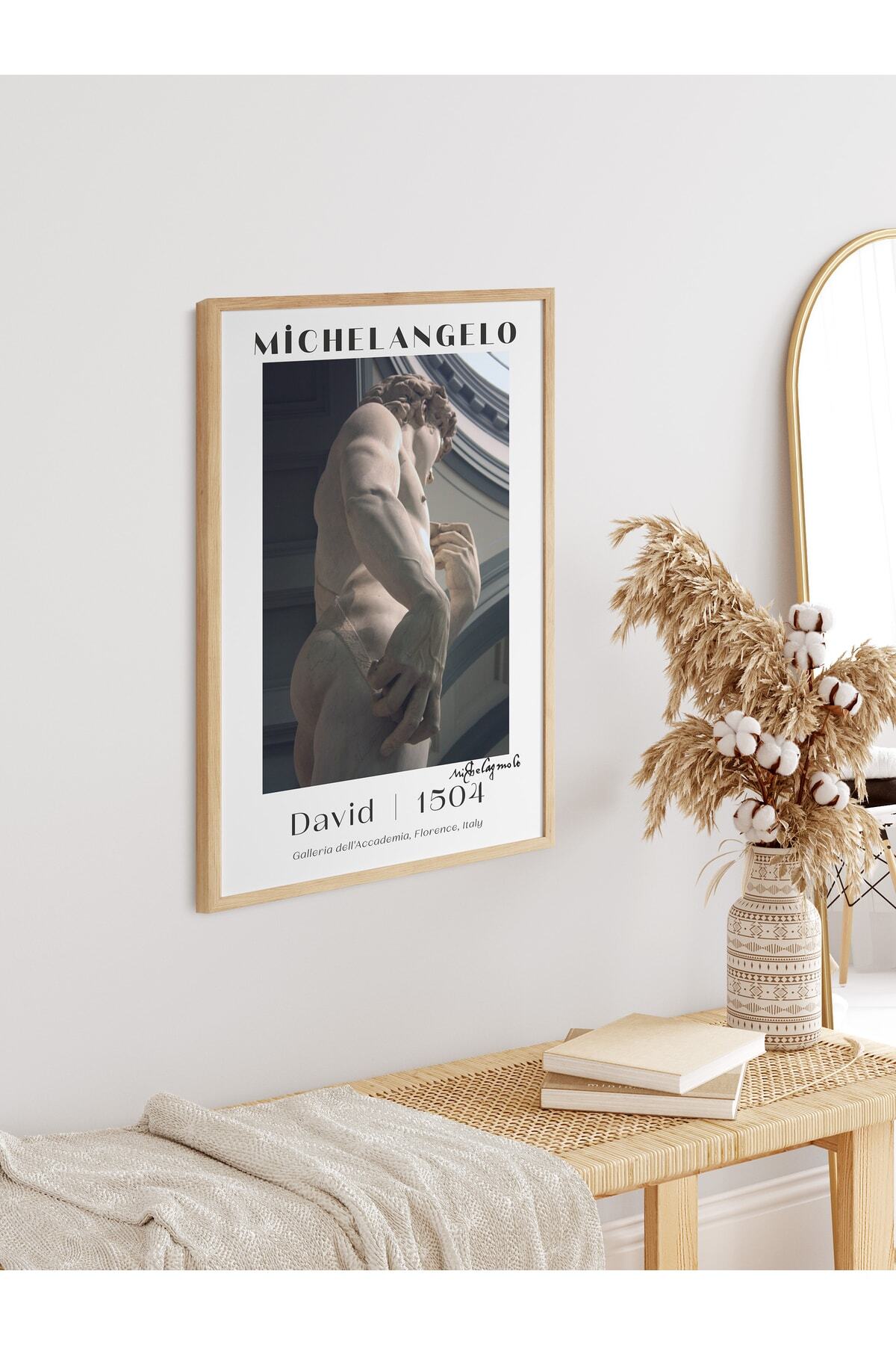 Michelangelo Poster Tablo - David, Davut Heykeli Duvar Posteri - Çerçevesiz Sanat Serisi Posterleri
