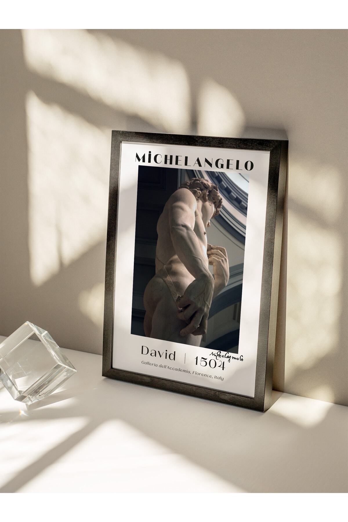 Michelangelo Poster Tablo - David, Davut Heykeli Duvar Posteri - Çerçevesiz Sanat Serisi Posterleri