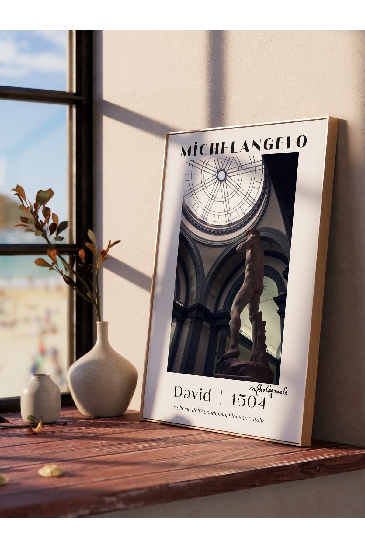 Michelangelo Poster Tablo - David, Davut Heykeli Duvar Posteri - Çerçevesiz Sanat Serisi Posterleri