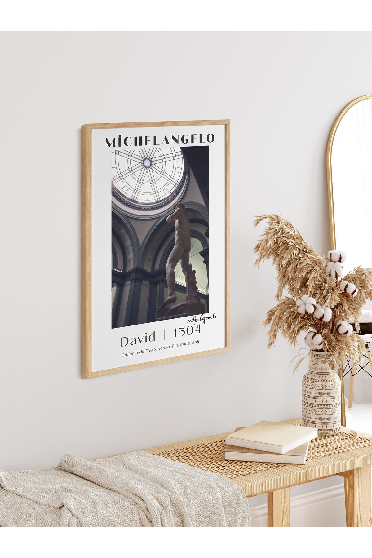 Michelangelo Poster Tablo - David, Davut Heykeli Duvar Posteri - Çerçevesiz Sanat Serisi Posterleri