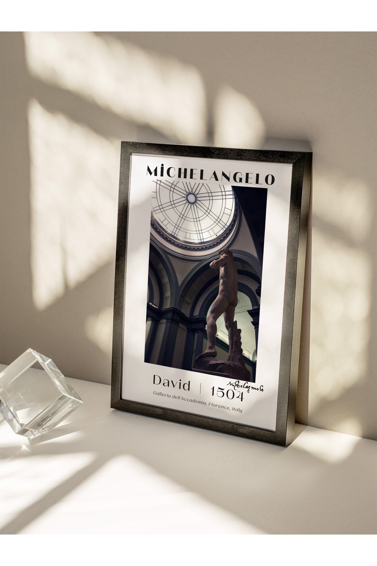 Michelangelo Poster Tablo - David, Davut Heykeli Duvar Posteri - Çerçevesiz Sanat Serisi Posterleri