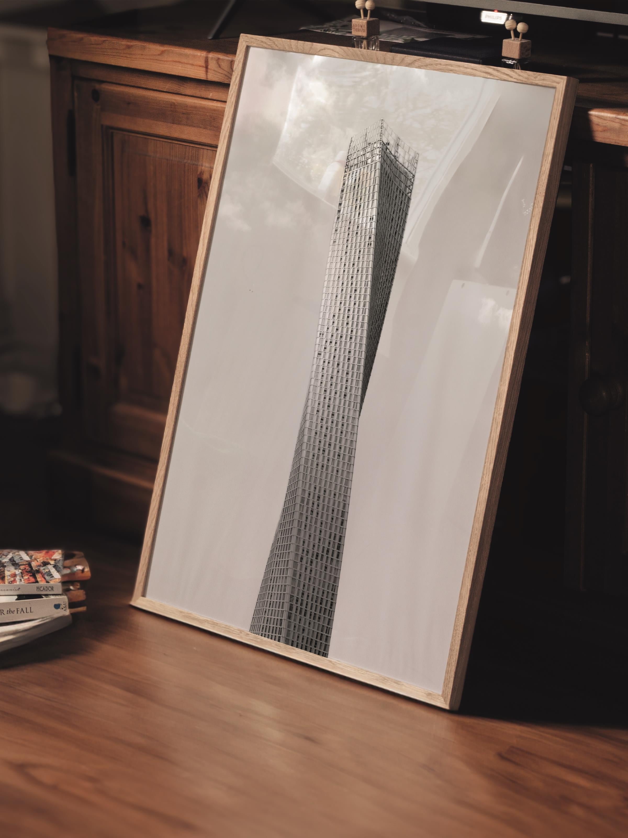 Mimari Poster, Siyah Beyaz Çerçevesiz Poster, Sanatsal Baskı NO:115 Estetik Ofis Duvar Dekoru, Dikey