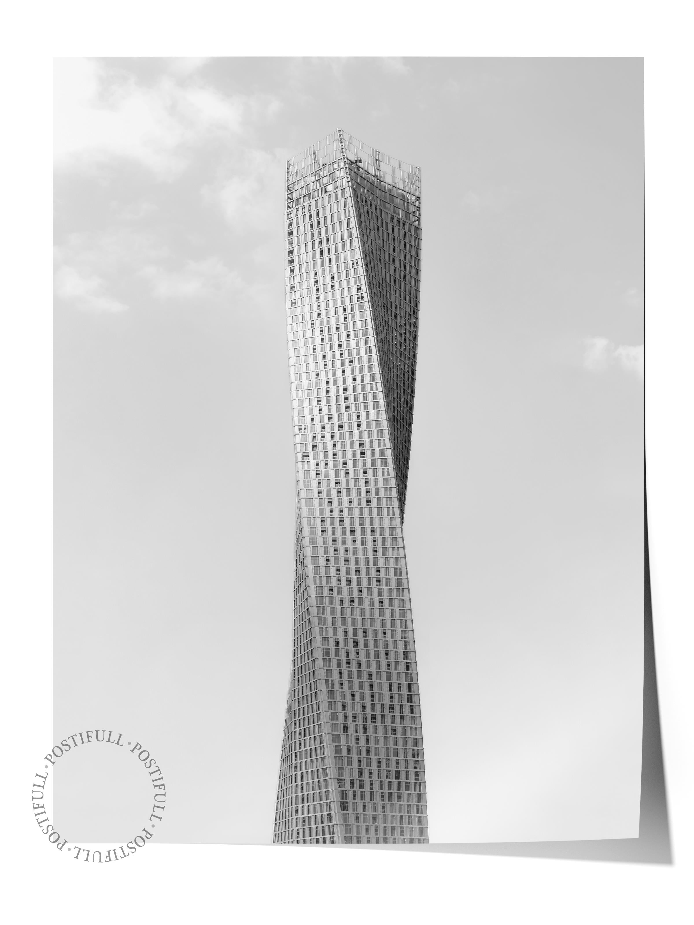 Mimari Poster, Siyah Beyaz Çerçevesiz Poster, Sanatsal Baskı NO:115 Estetik Ofis Duvar Dekoru, Dikey