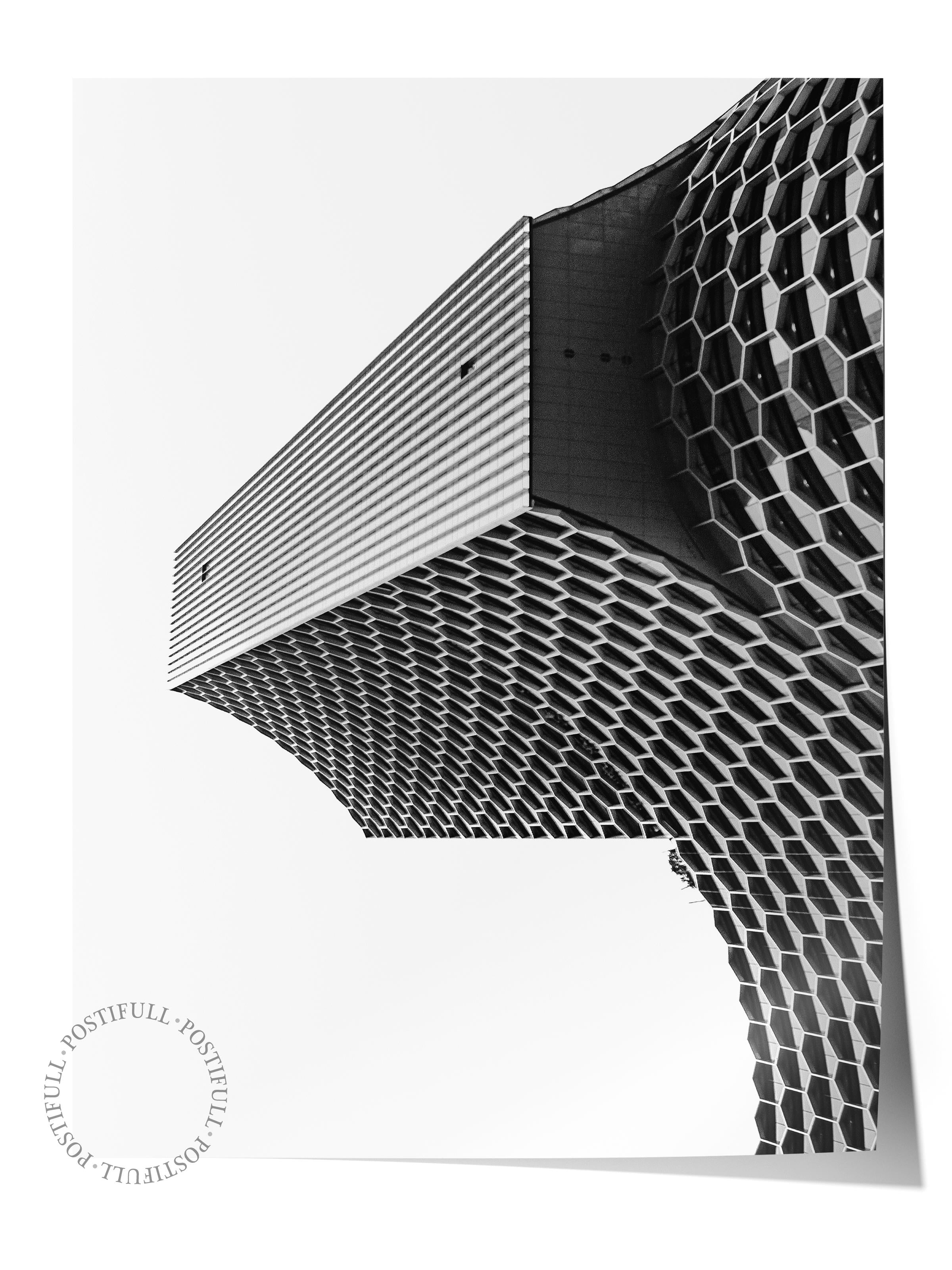 Mimari Poster, Siyah Beyaz Çerçevesiz Poster, Sanatsal Baskı NO:119 Estetik Ofis Duvar Dekoru, Dikey