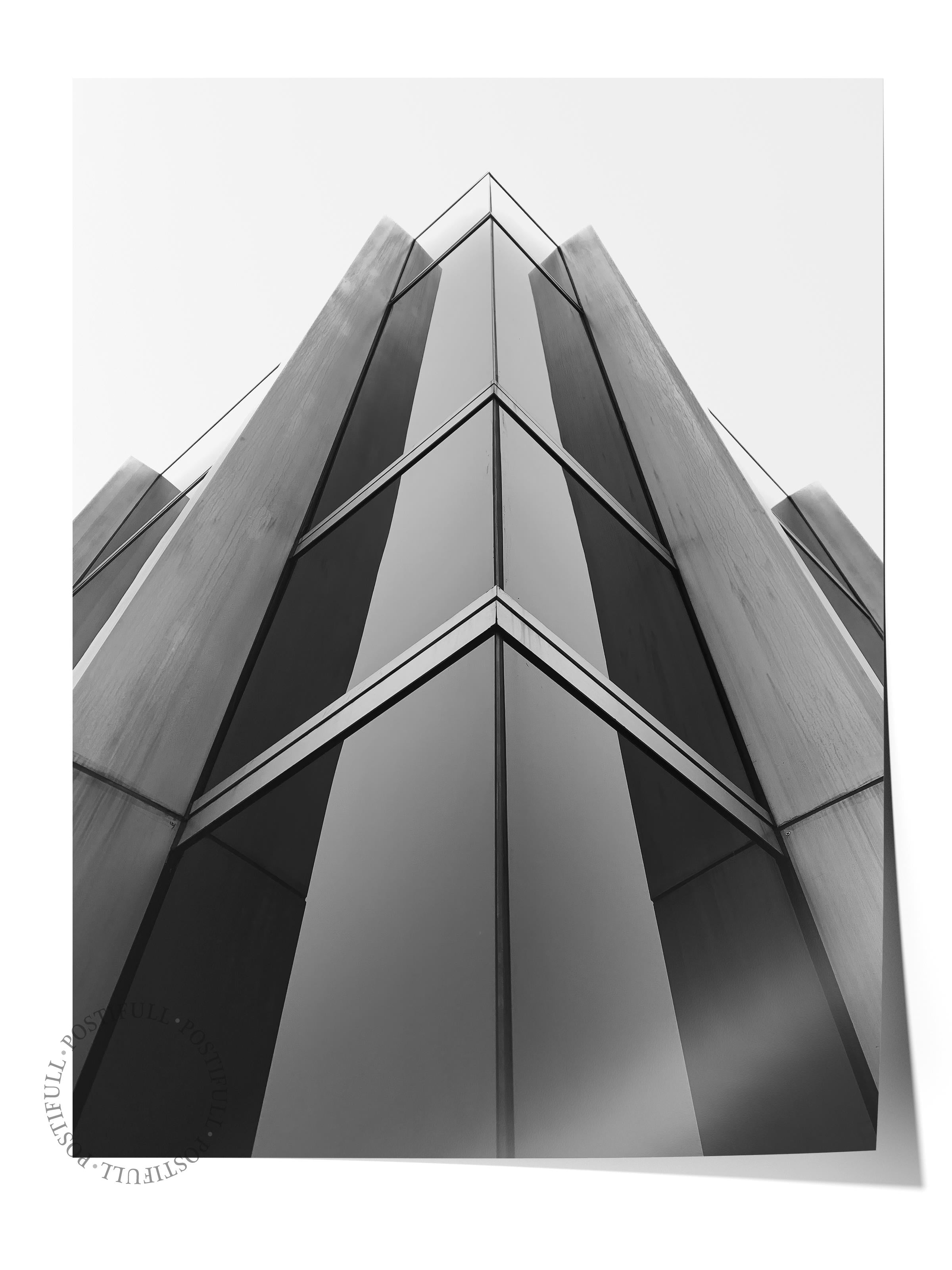 Mimari Poster, Siyah Beyaz Çerçevesiz Poster, Sanatsal Baskı NO:121 Estetik Ofis Duvar Dekoru, Dikey