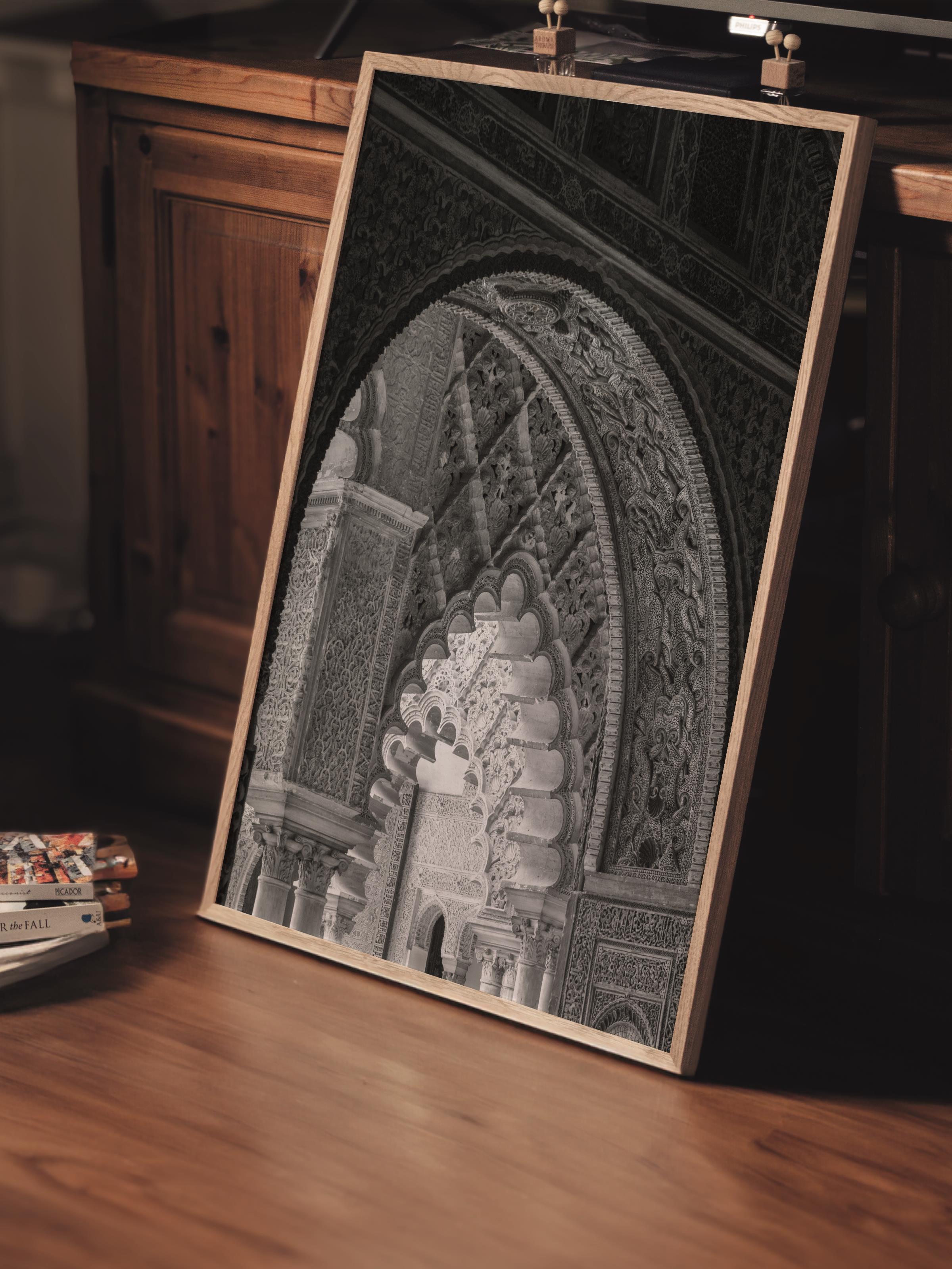 Mimari Poster, Siyah Beyaz Çerçevesiz Poster, Sanatsal Baskı NO:128 Estetik Ofis Duvar Dekoru, Dikey