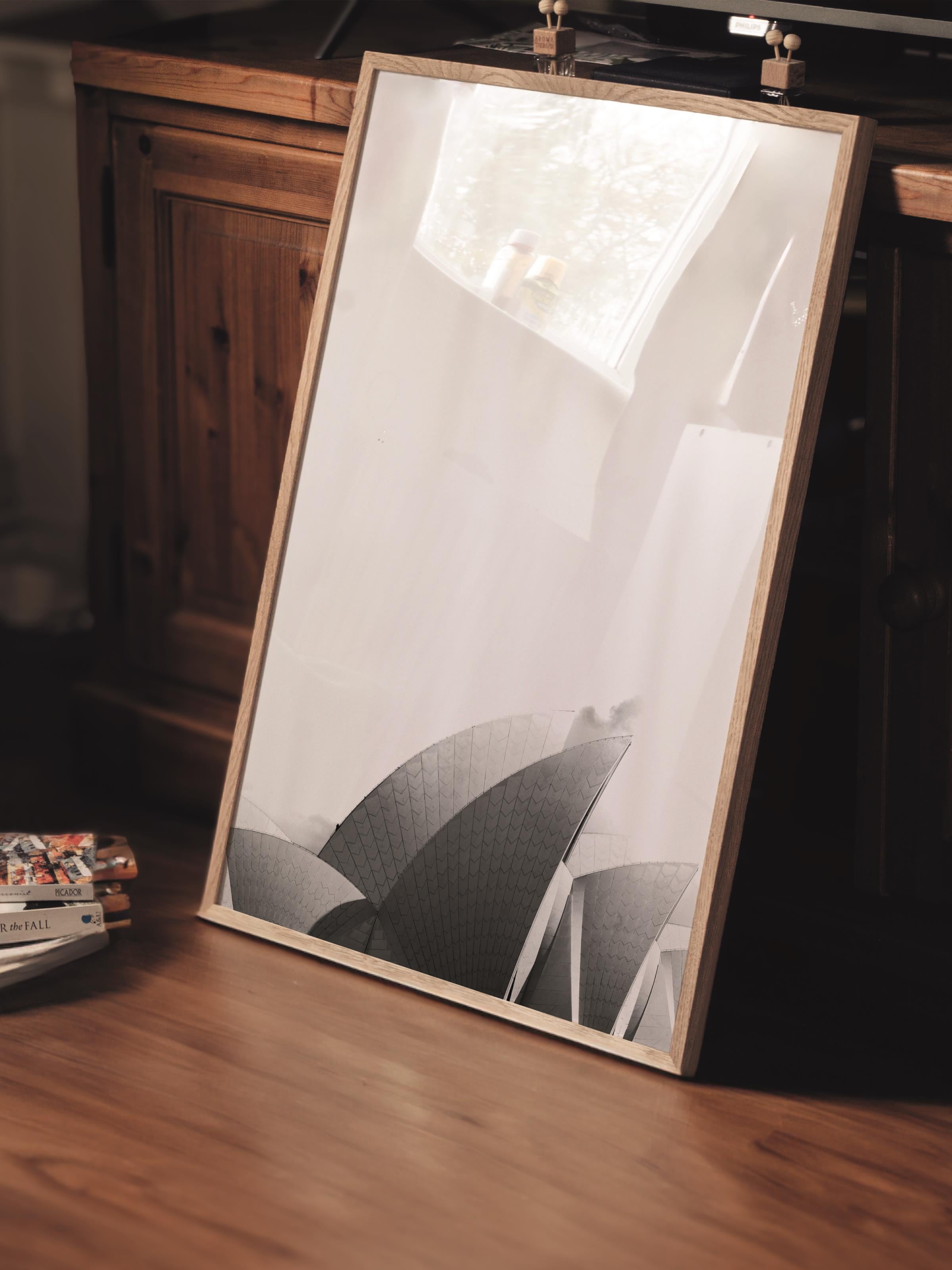 Mimari Poster, Siyah Beyaz Çerçevesiz Poster, Sanatsal Baskı NO:137 Estetik Ofis Duvar Dekoru, Dikey