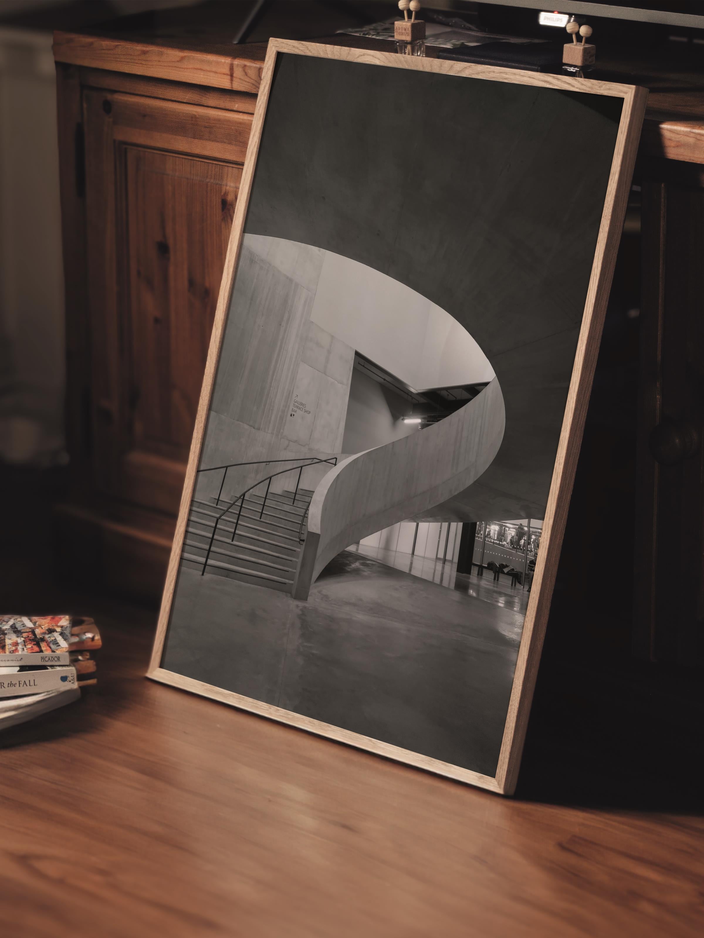 Mimari Poster, Siyah Beyaz Çerçevesiz Poster, Sanatsal Baskı NO:145 Estetik Ofis Duvar Dekoru, Dikey