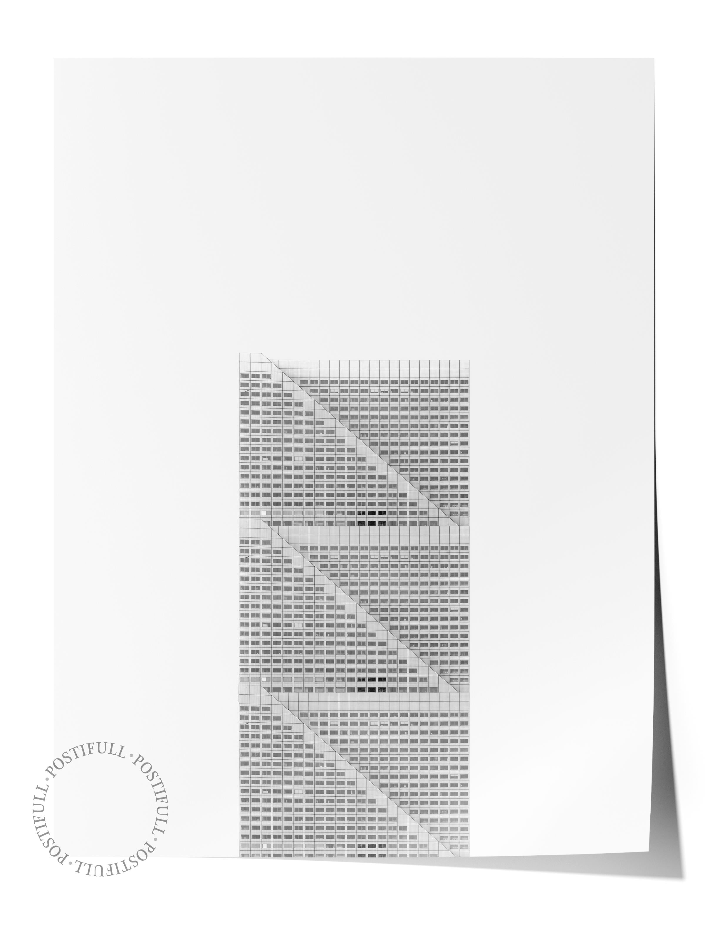 Mimari Poster, Siyah Beyaz Çerçevesiz Poster, Sanatsal Baskı NO:148 Estetik Ofis Duvar Dekoru, Dikey