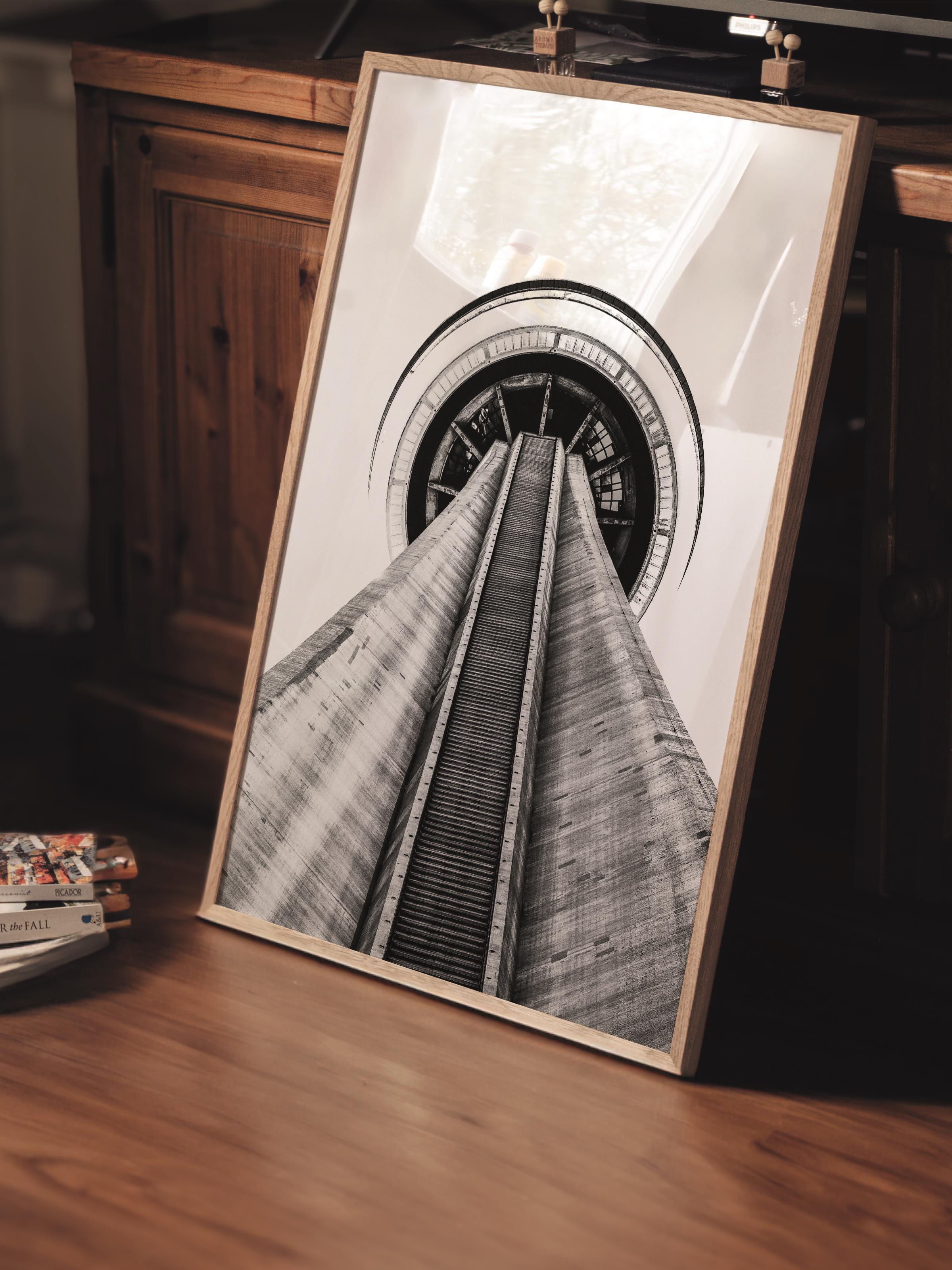 Mimari Poster, Siyah Beyaz Çerçevesiz Poster, Sanatsal Baskı NO:15 Estetik Ofis Duvar Dekoru, Dikey