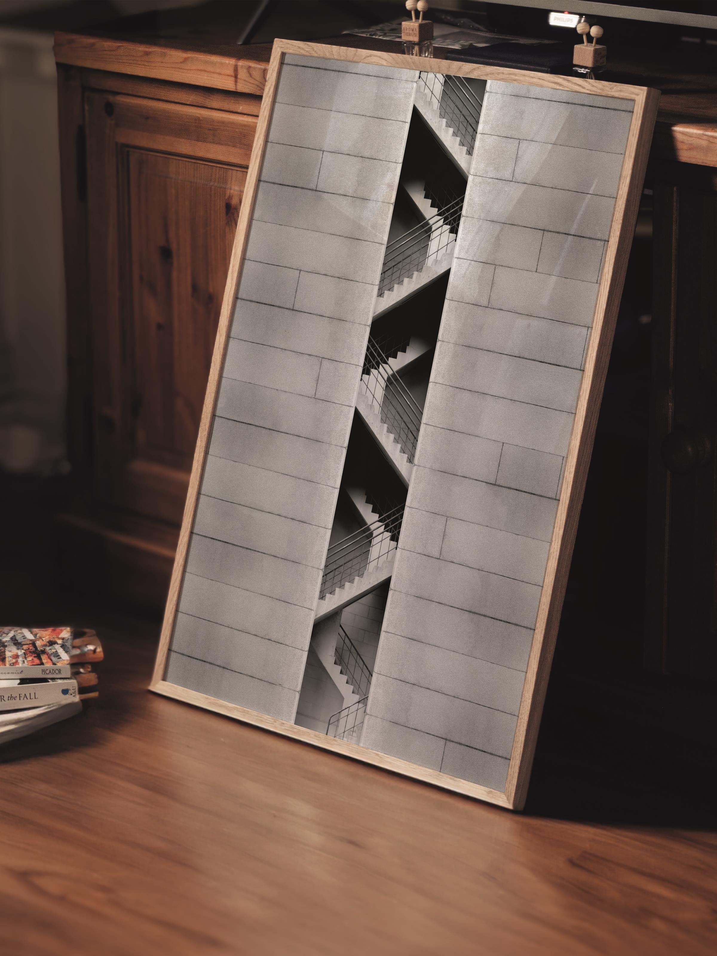 Mimari Poster, Siyah Beyaz Çerçevesiz Poster, Sanatsal Baskı NO:150 Estetik Ofis Duvar Dekoru, Dikey