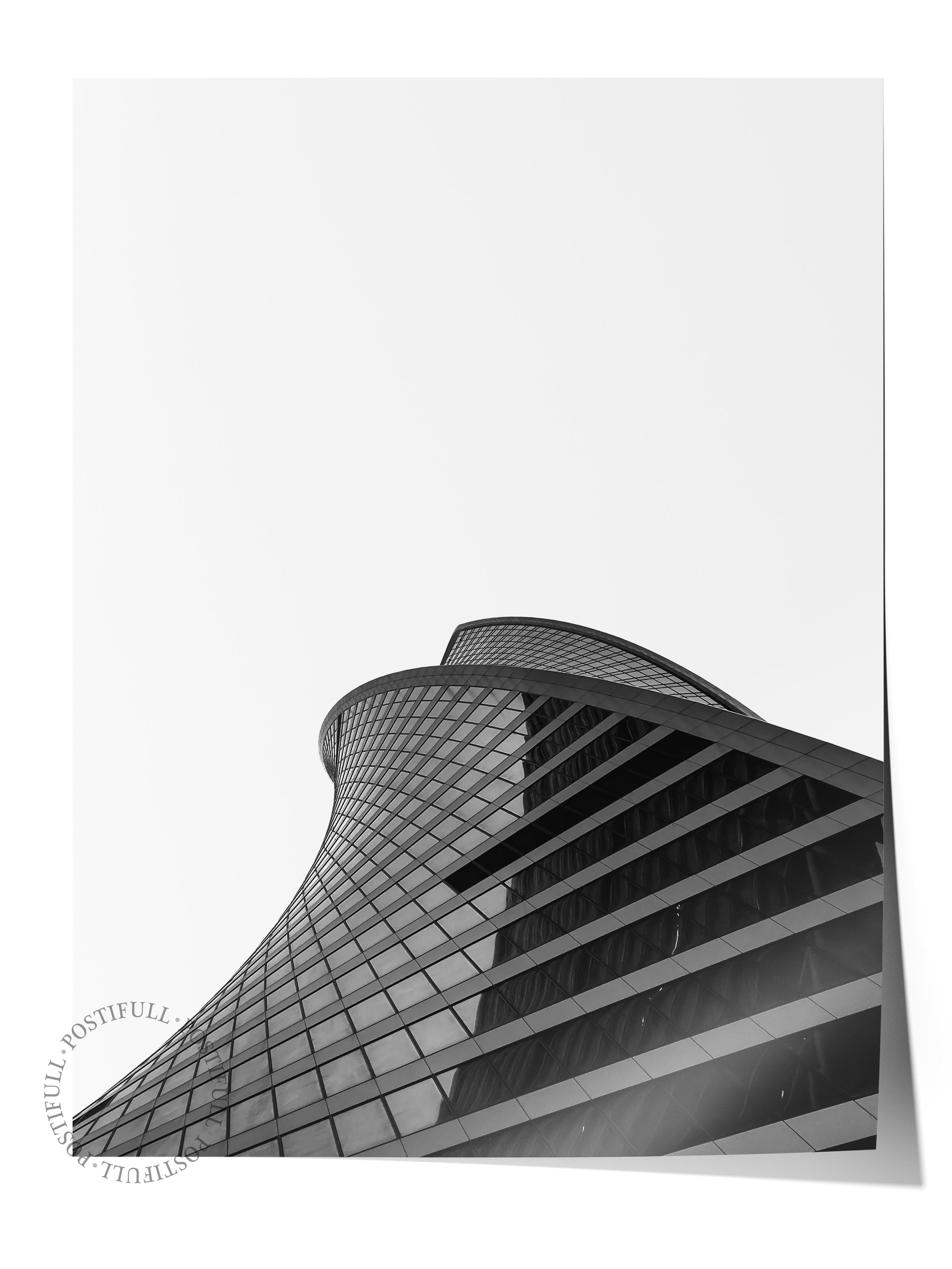 Mimari Poster, Siyah Beyaz Çerçevesiz Poster, Sanatsal Baskı NO:154 Estetik Ofis Duvar Dekoru, Dikey