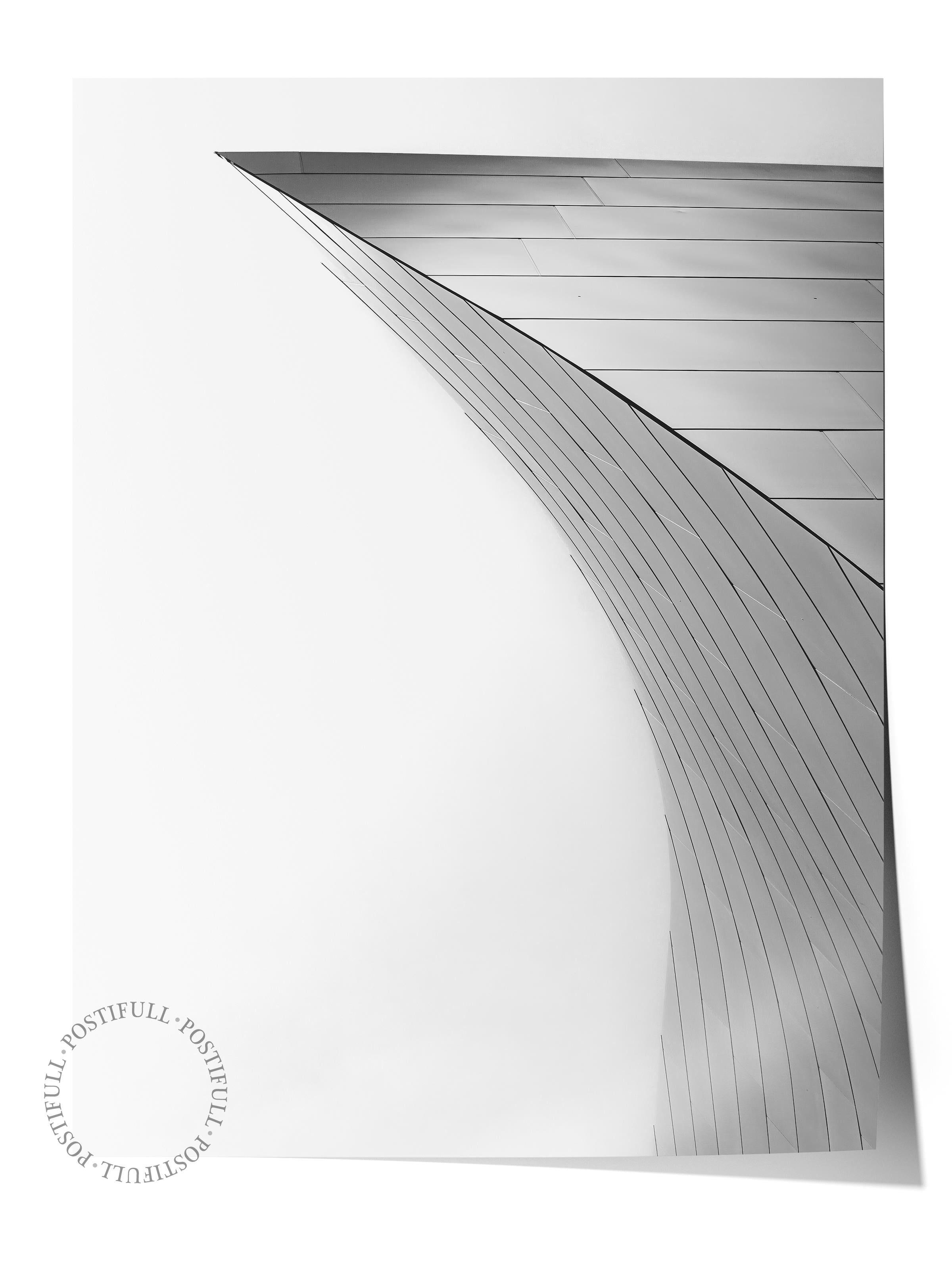 Mimari Poster, Siyah Beyaz Çerçevesiz Poster, Sanatsal Baskı NO:156 Estetik Ofis Duvar Dekoru, Dikey