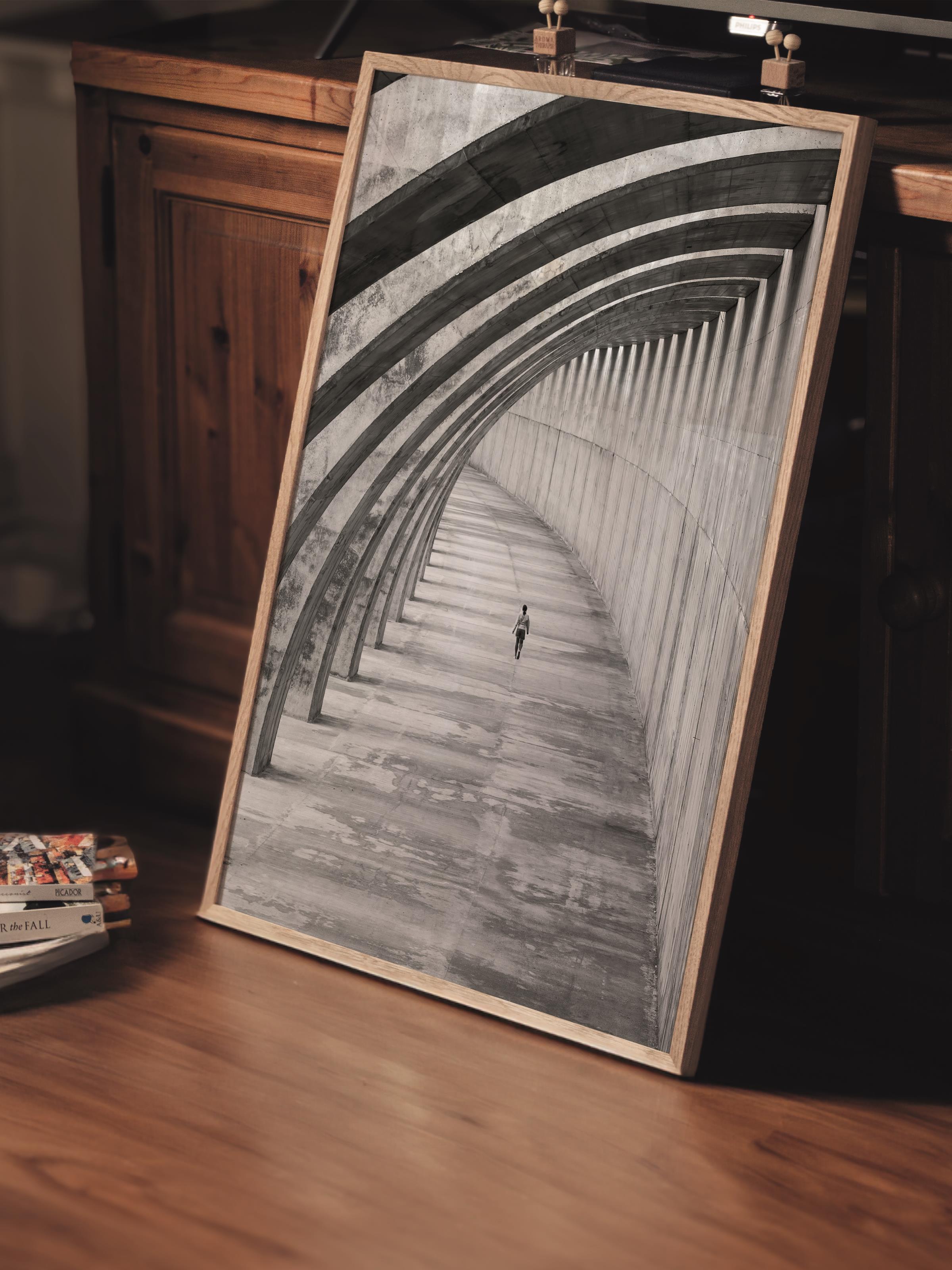 Mimari Poster, Siyah Beyaz Çerçevesiz Poster, Sanatsal Baskı NO:162 Estetik Ofis Duvar Dekoru, Dikey