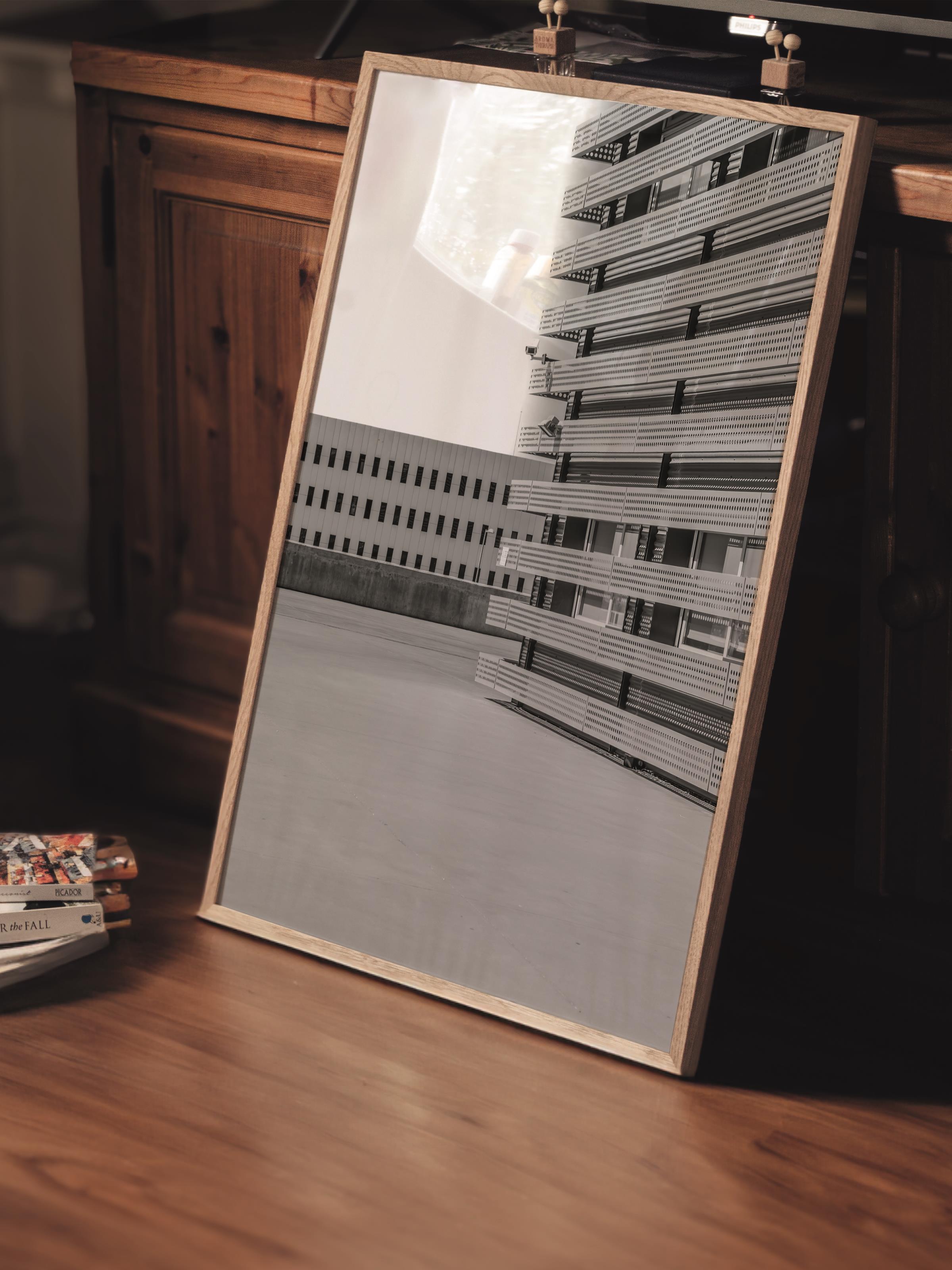 Mimari Poster, Siyah Beyaz Çerçevesiz Poster, Sanatsal Baskı NO:163 Estetik Ofis Duvar Dekoru, Dikey