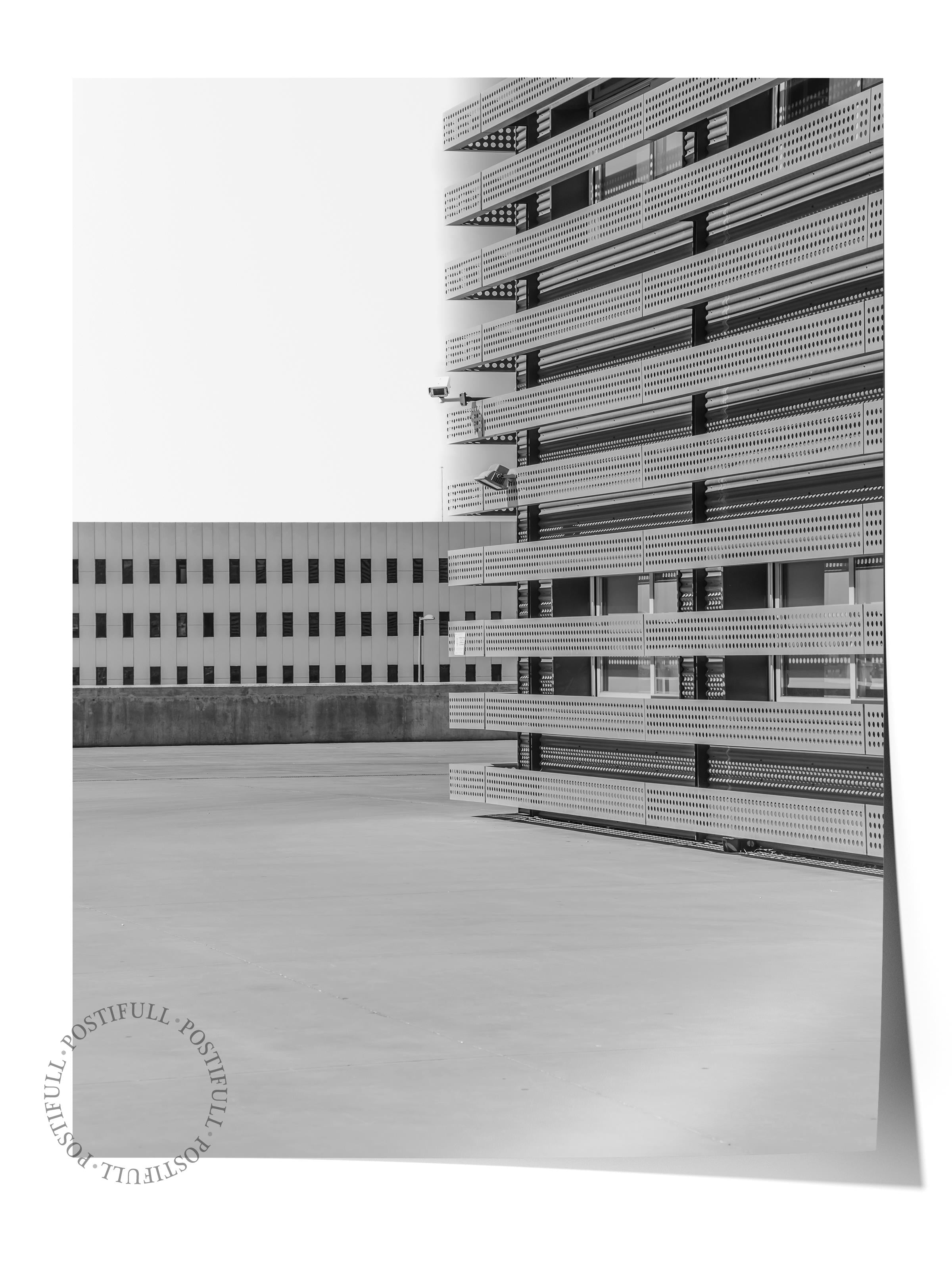 Mimari Poster, Siyah Beyaz Çerçevesiz Poster, Sanatsal Baskı NO:163 Estetik Ofis Duvar Dekoru, Dikey