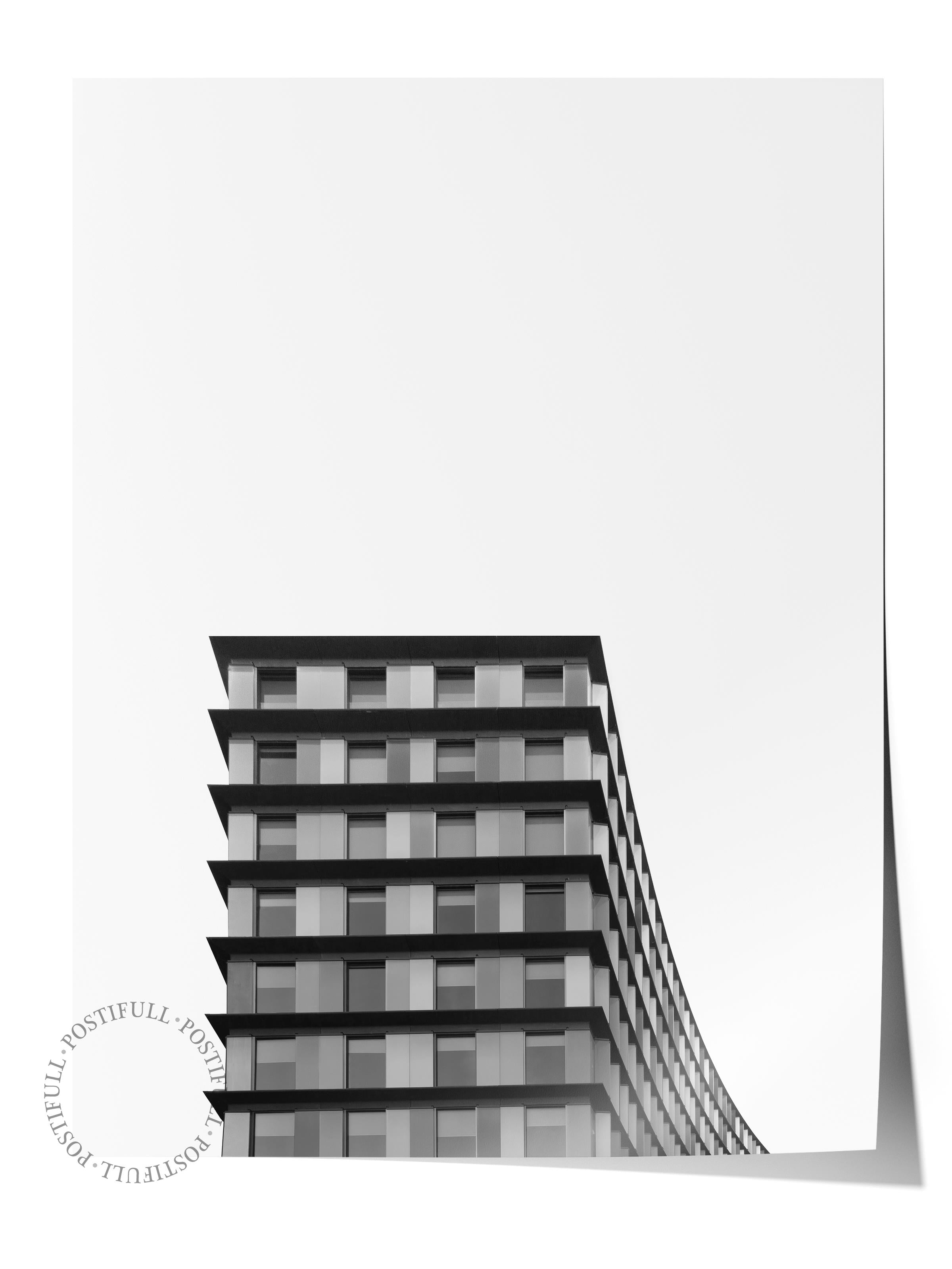 Mimari Poster, Siyah Beyaz Çerçevesiz Poster, Sanatsal Baskı NO:170 Estetik Ofis Duvar Dekoru, Dikey