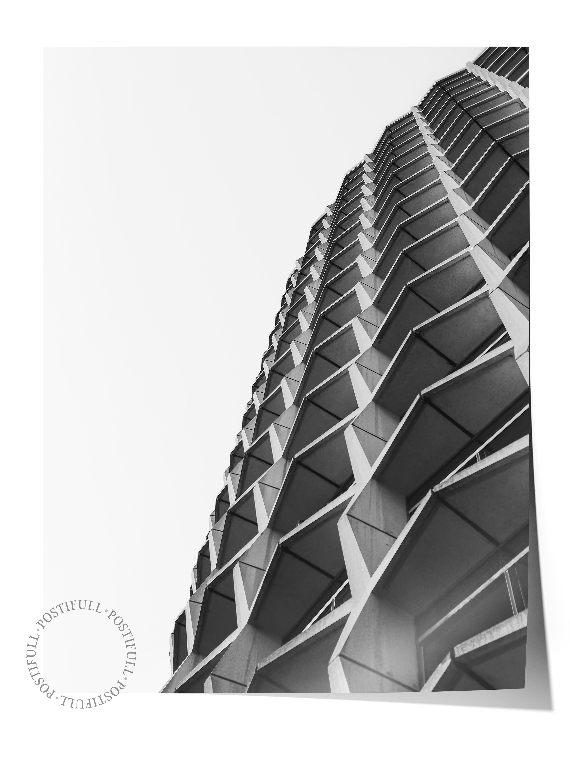Mimari Poster, Siyah Beyaz Çerçevesiz Poster, Sanatsal Baskı NO:180 Estetik Ofis Duvar Dekoru, Dikey