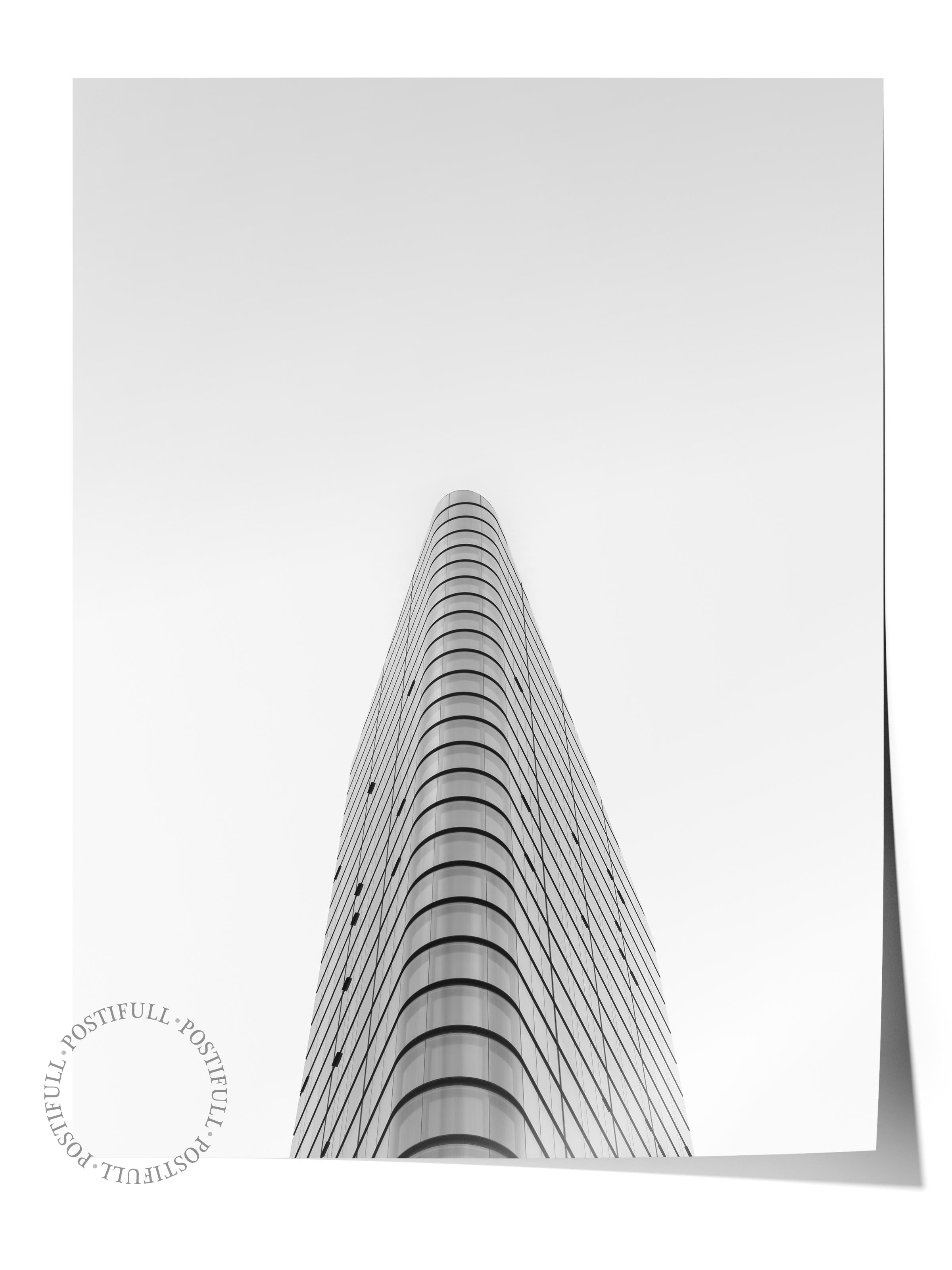 Mimari Poster, Siyah Beyaz Çerçevesiz Poster, Sanatsal Baskı NO:188 Estetik Ofis Duvar Dekoru, Dikey