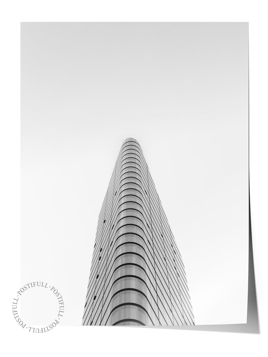 Mimari Poster, Siyah Beyaz Çerçevesiz Poster, Sanatsal Baskı NO:188 Estetik Ofis Duvar Dekoru, Dikey