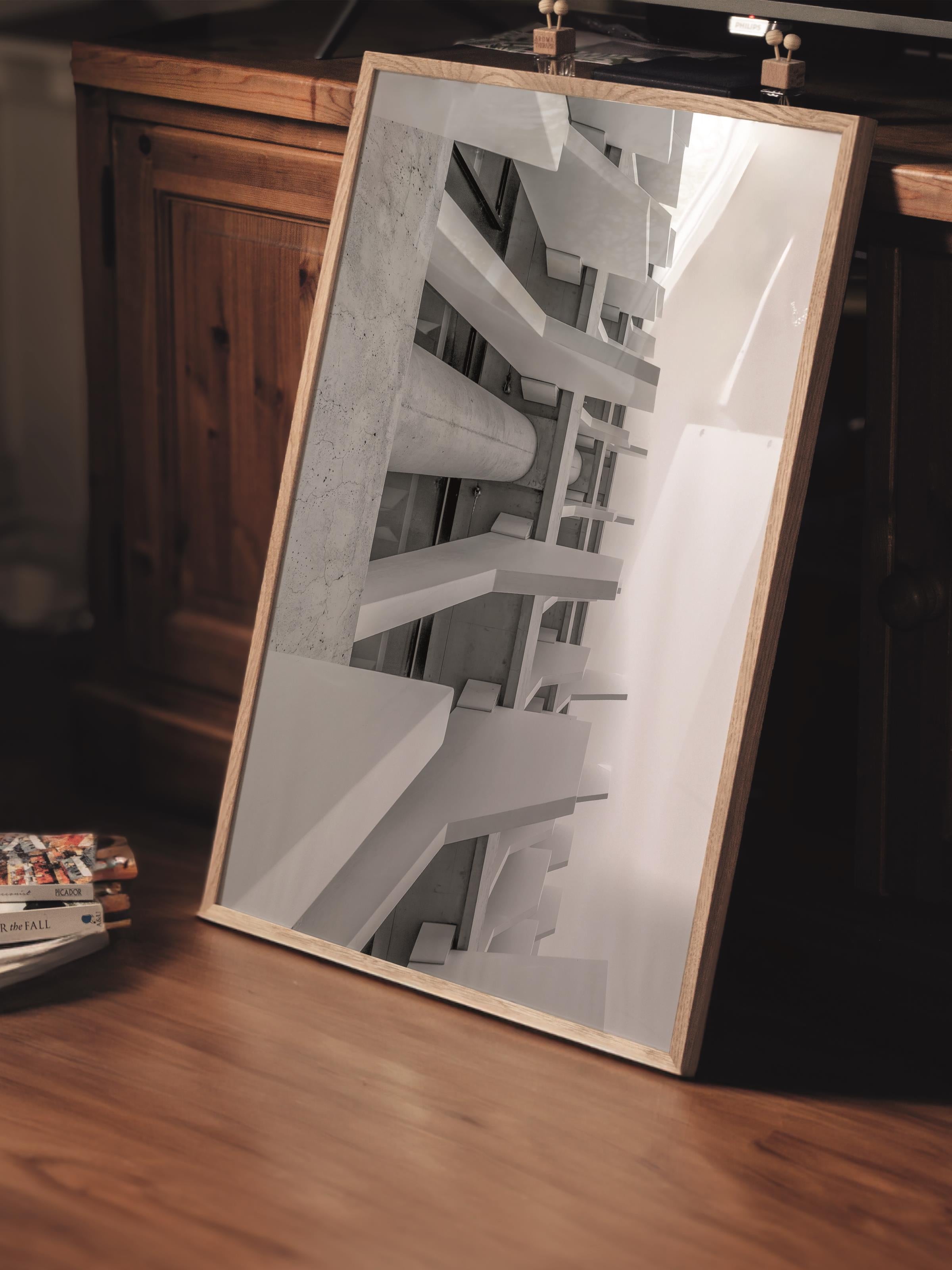Mimari Poster, Siyah Beyaz Çerçevesiz Poster, Sanatsal Baskı NO:194 Estetik Ofis Duvar Dekoru, Dikey