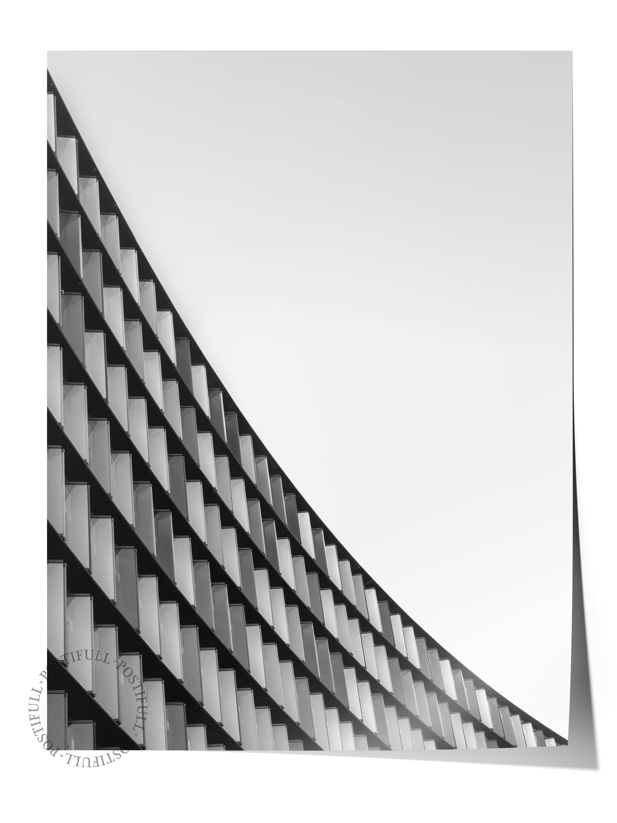 Mimari Poster, Siyah Beyaz Çerçevesiz Poster, Sanatsal Baskı NO:196 Estetik Ofis Duvar Dekoru, Dikey