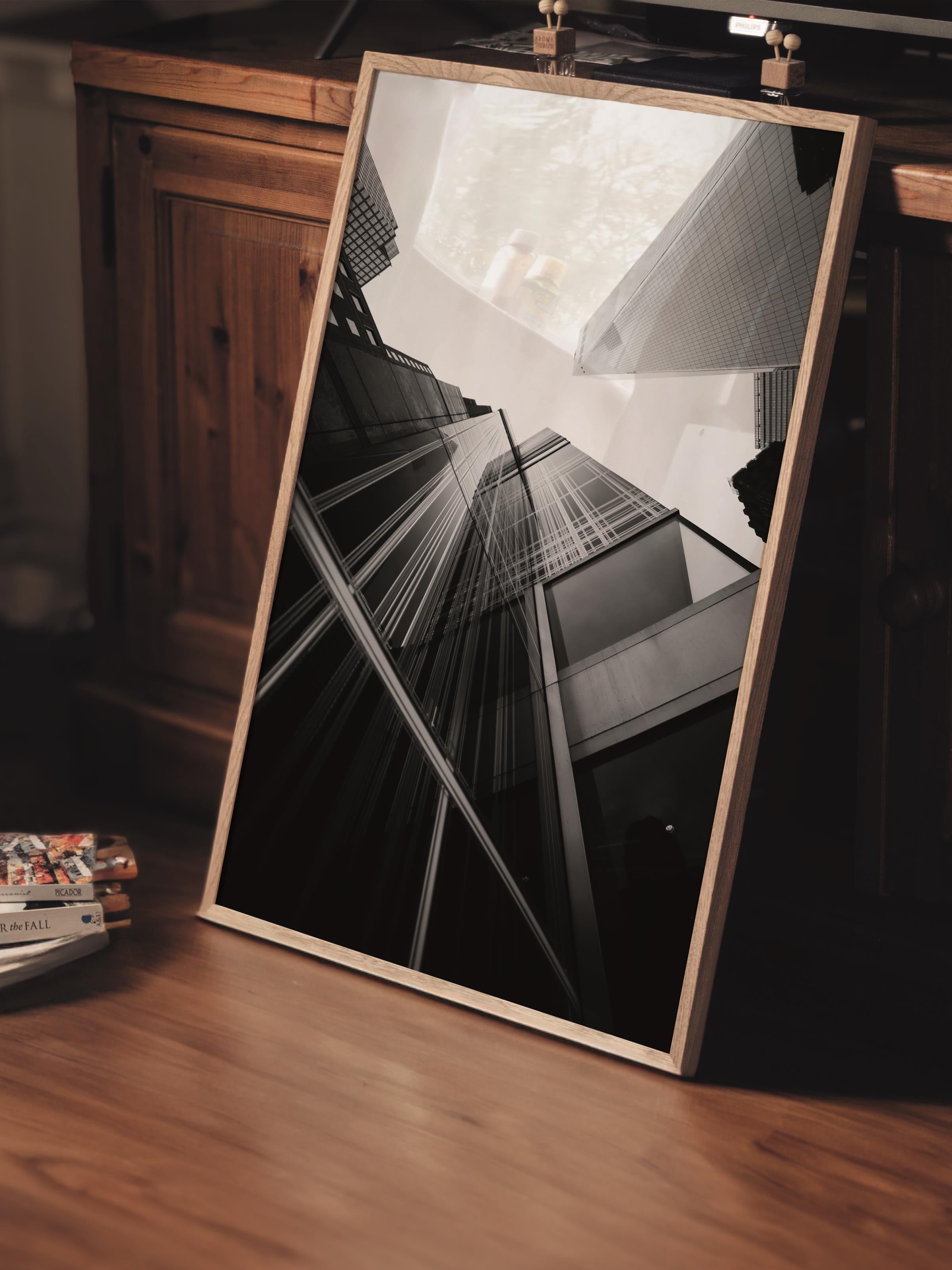 Mimari Poster, Siyah Beyaz Çerçevesiz Poster, Sanatsal Baskı NO:20 Estetik Ofis Duvar Dekoru, Dikey