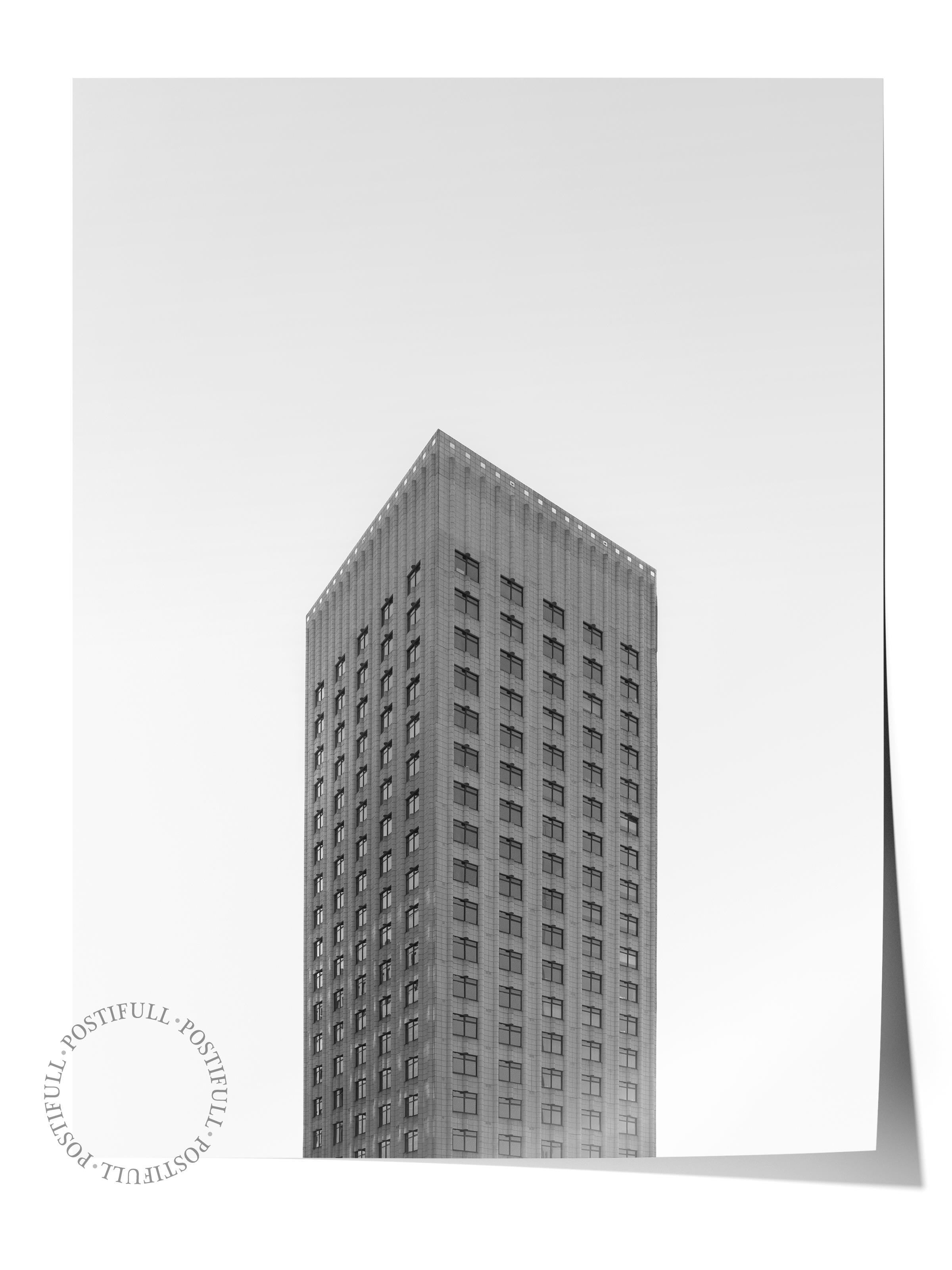 Mimari Poster, Siyah Beyaz Çerçevesiz Poster, Sanatsal Baskı NO:201 Estetik Ofis Duvar Dekoru, Dikey