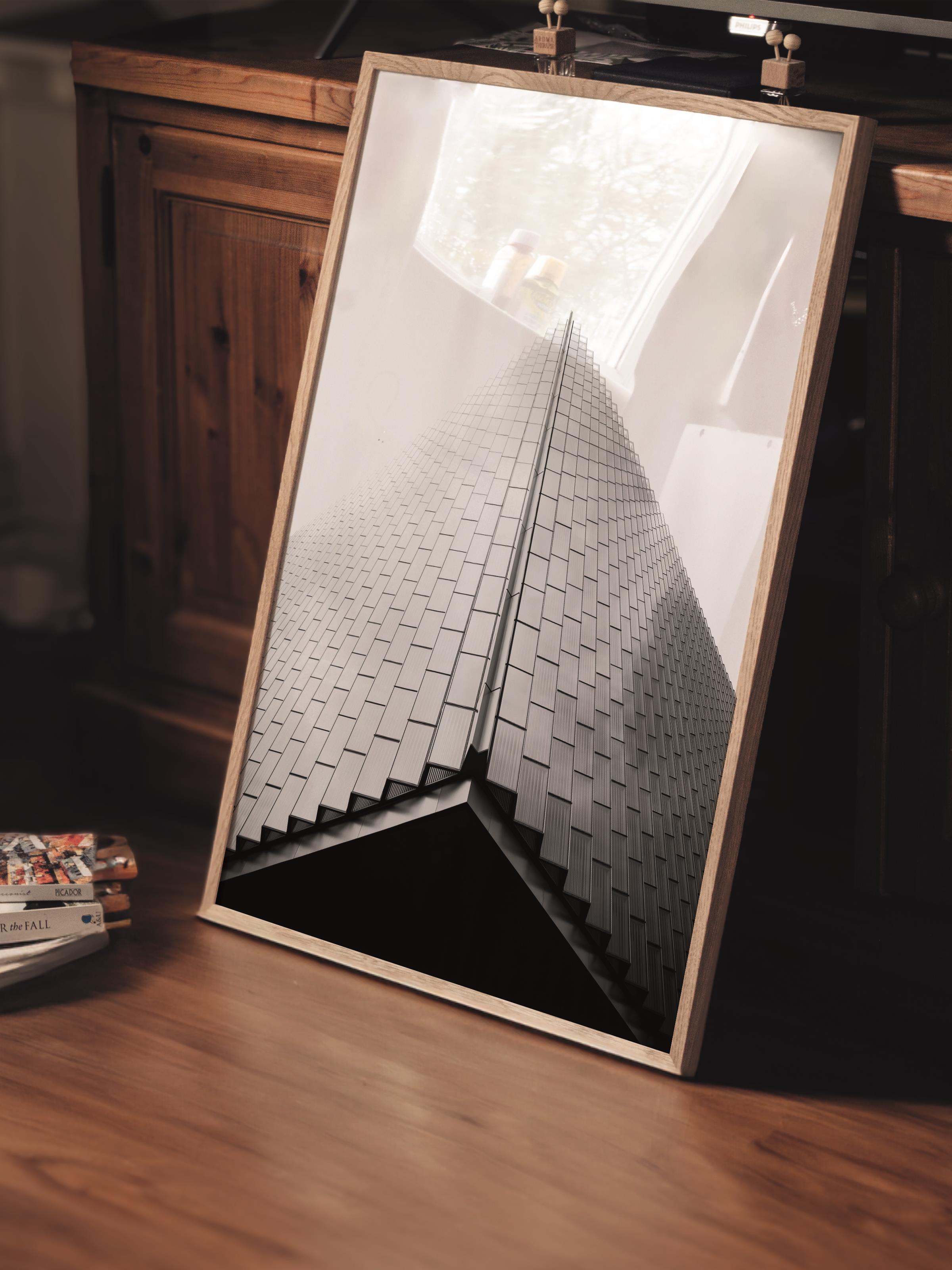 Mimari Poster, Siyah Beyaz Çerçevesiz Poster, Sanatsal Baskı NO:204 Estetik Ofis Duvar Dekoru, Dikey