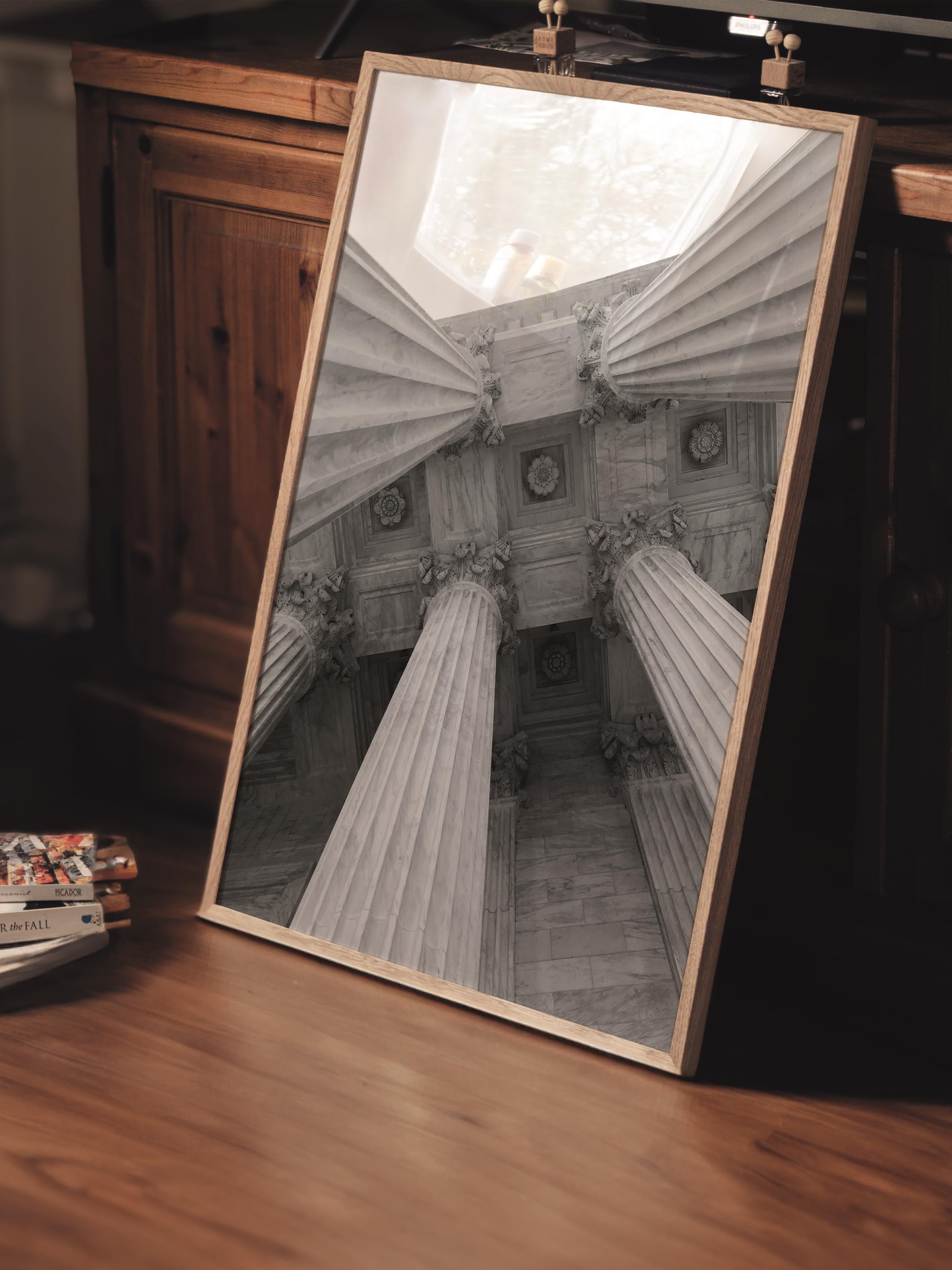Mimari Poster, Siyah Beyaz Çerçevesiz Poster, Sanatsal Baskı NO:209 Estetik Ofis Duvar Dekoru, Dikey