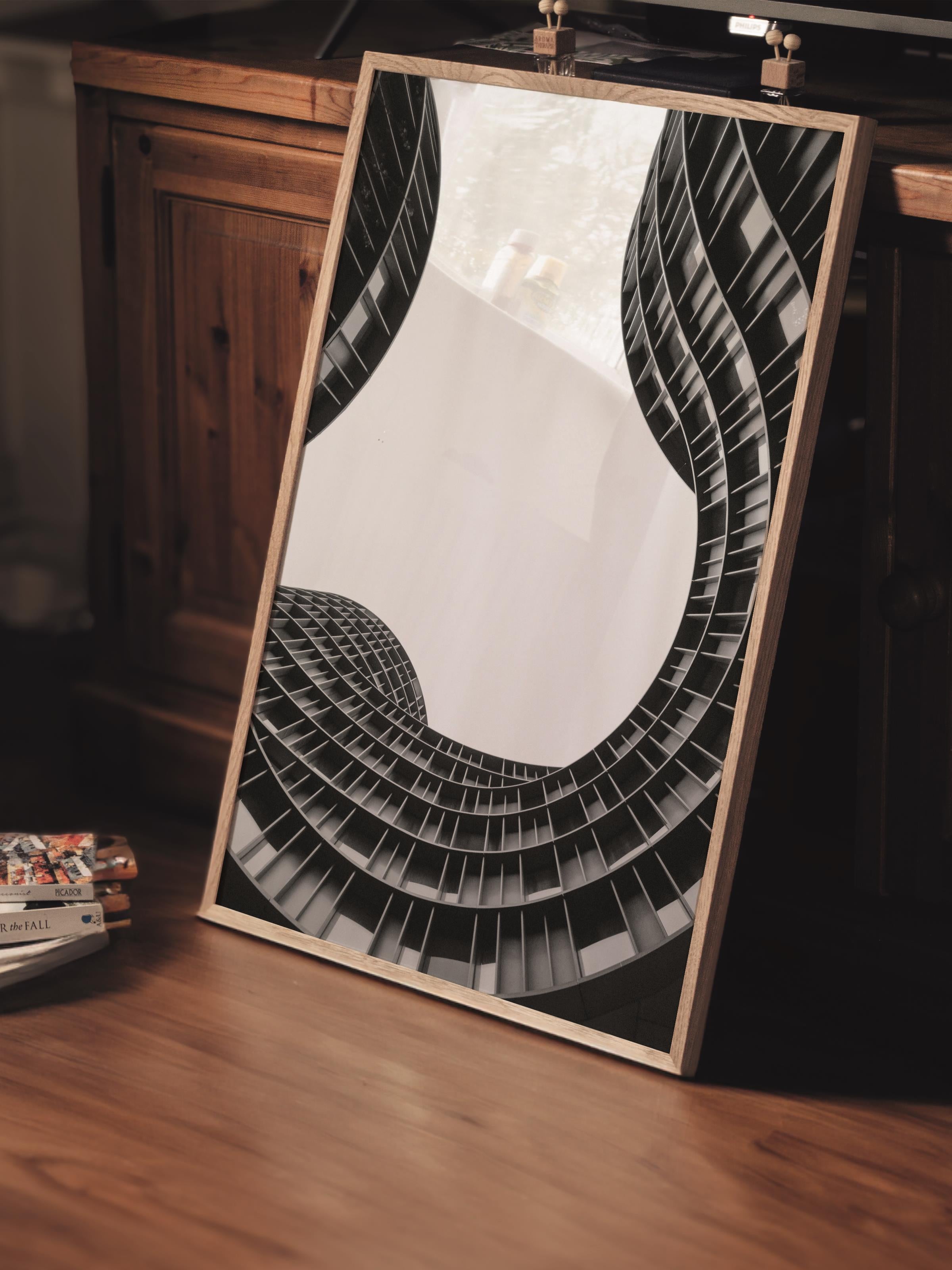 Mimari Poster, Siyah Beyaz Çerçevesiz Poster, Sanatsal Baskı NO:21 Estetik Ofis Duvar Dekoru, Dikey