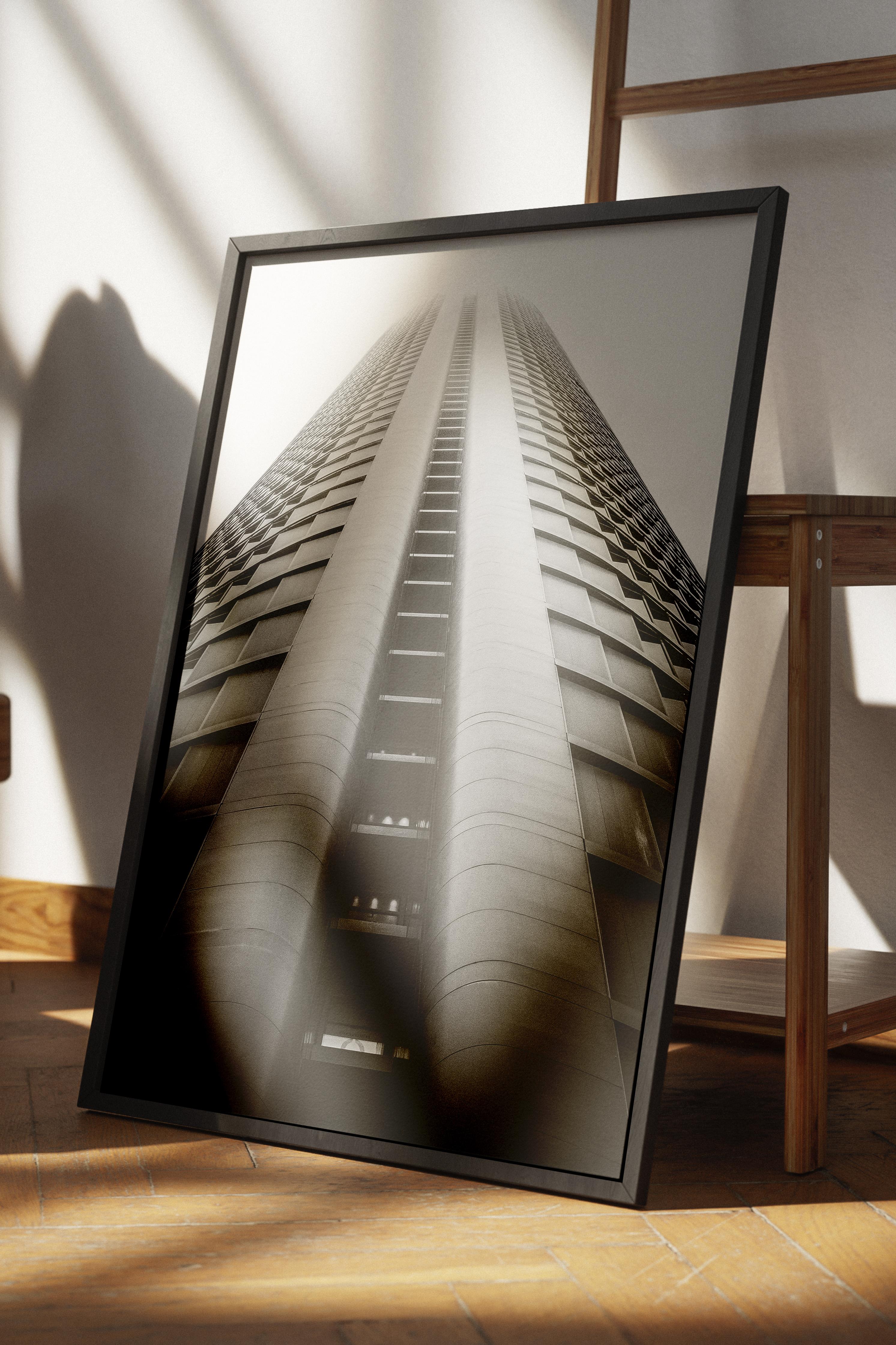 Mimari Poster, Siyah Beyaz Çerçevesiz Poster, Sanatsal Baskı NO:214 Estetik Ofis Duvar Dekoru, Dikey