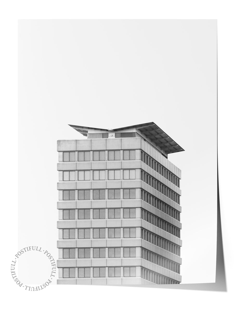 Mimari Poster, Siyah Beyaz Çerçevesiz Poster, Sanatsal Baskı NO:215 Estetik Ofis Duvar Dekoru, Dikey