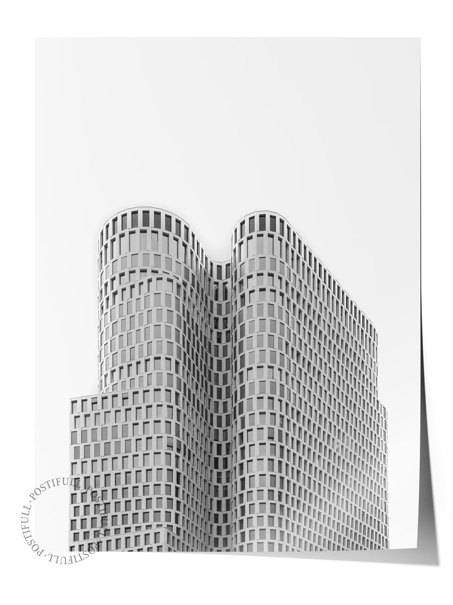 Mimari Poster, Siyah Beyaz Çerçevesiz Poster, Sanatsal Baskı NO:225 Estetik Ofis Duvar Dekoru, Dikey