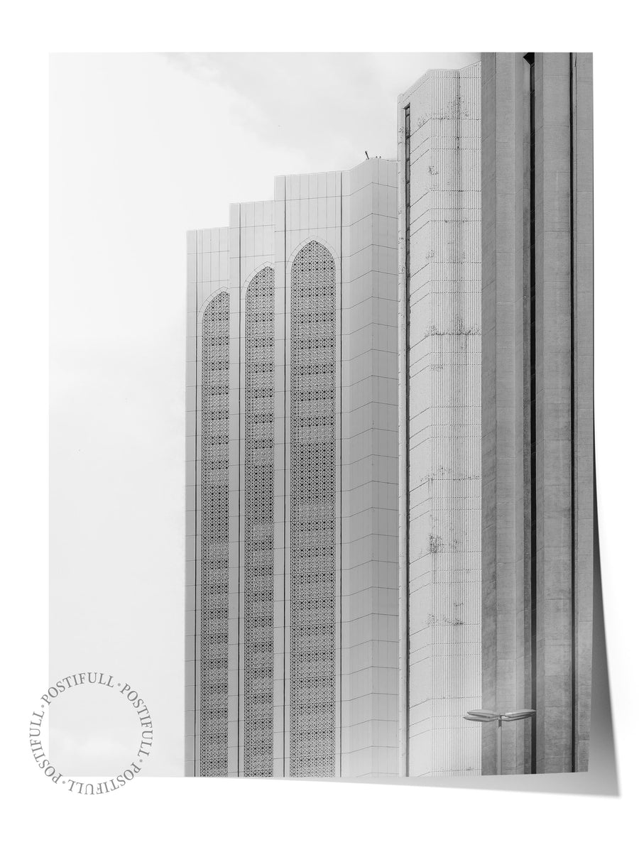 Mimari Poster, Siyah Beyaz Çerçevesiz Poster, Sanatsal Baskı NO:229 Estetik Ofis Duvar Dekoru, Dikey