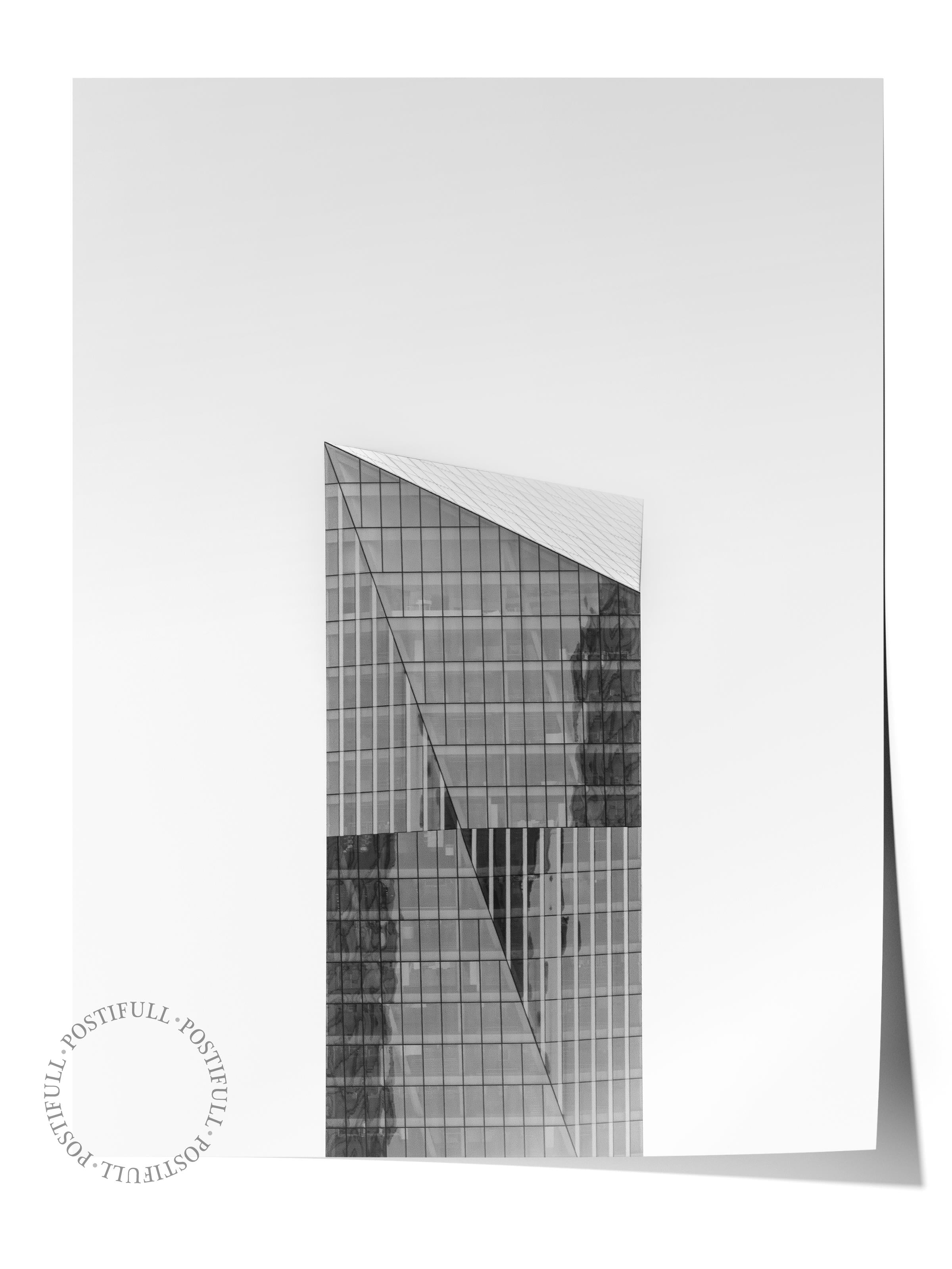 Mimari Poster, Siyah Beyaz Çerçevesiz Poster, Sanatsal Baskı NO:232 Estetik Ofis Duvar Dekoru, Dikey